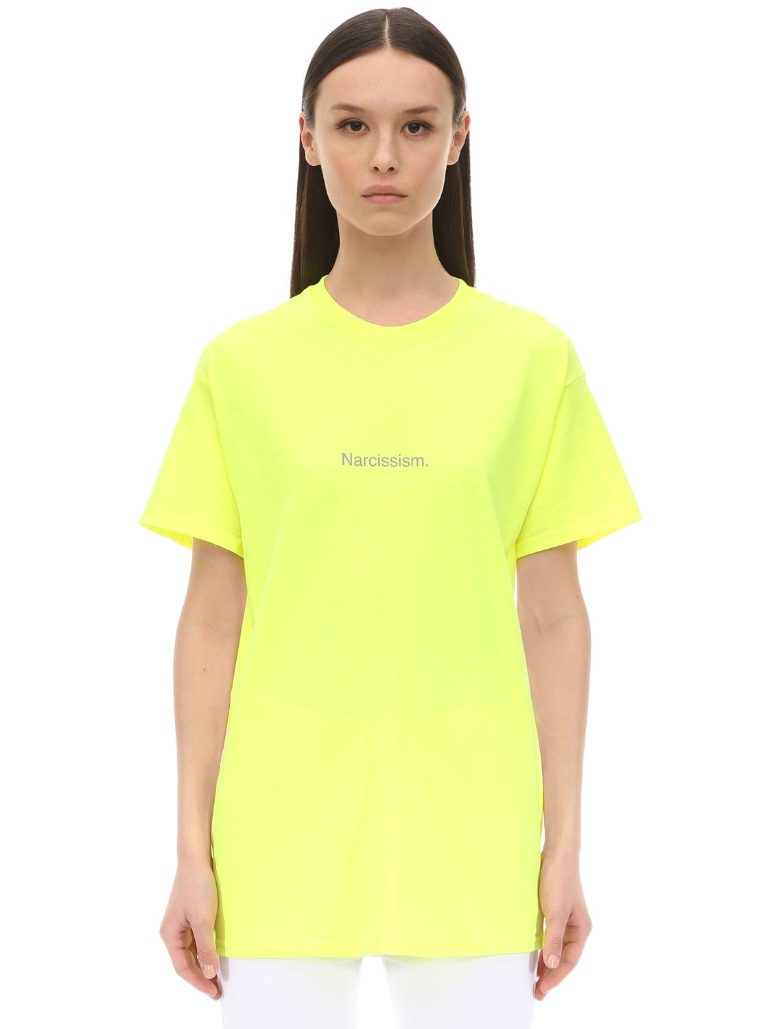 Famt - Fuck Art Make Tees Narcissism Cotton Jersey T-shirt In Neon Yellow