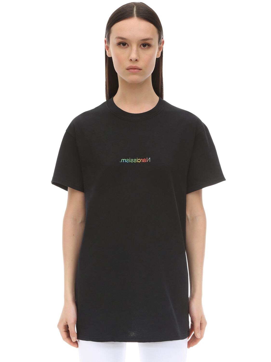 Famt - Fuck Art Make Tees Narcissism Cotton Jersey T-shirt In Black,multi