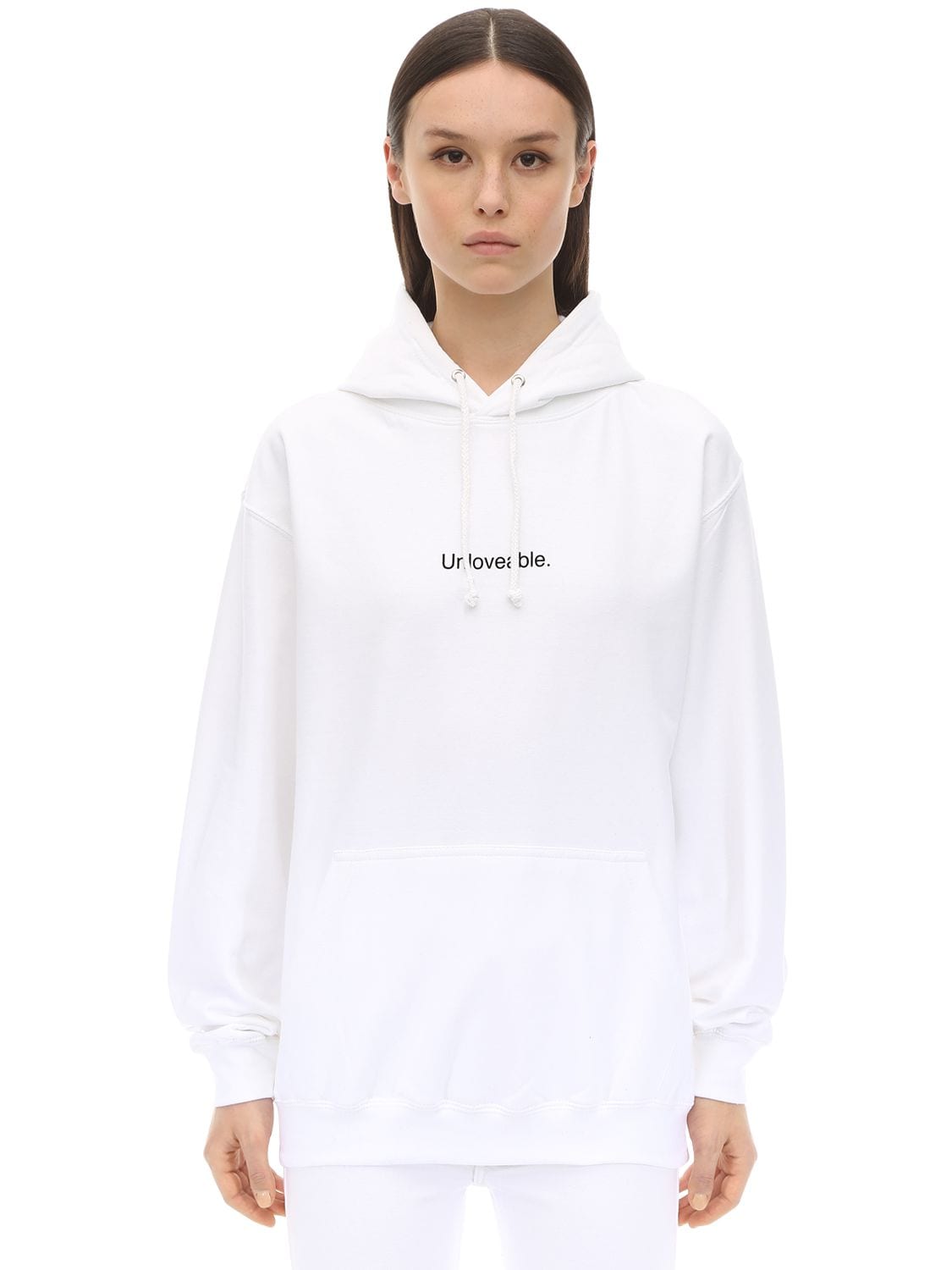 Famt - Fuck Art Make Tees Unloveable Cotton Sweatshirt Hoodie In White