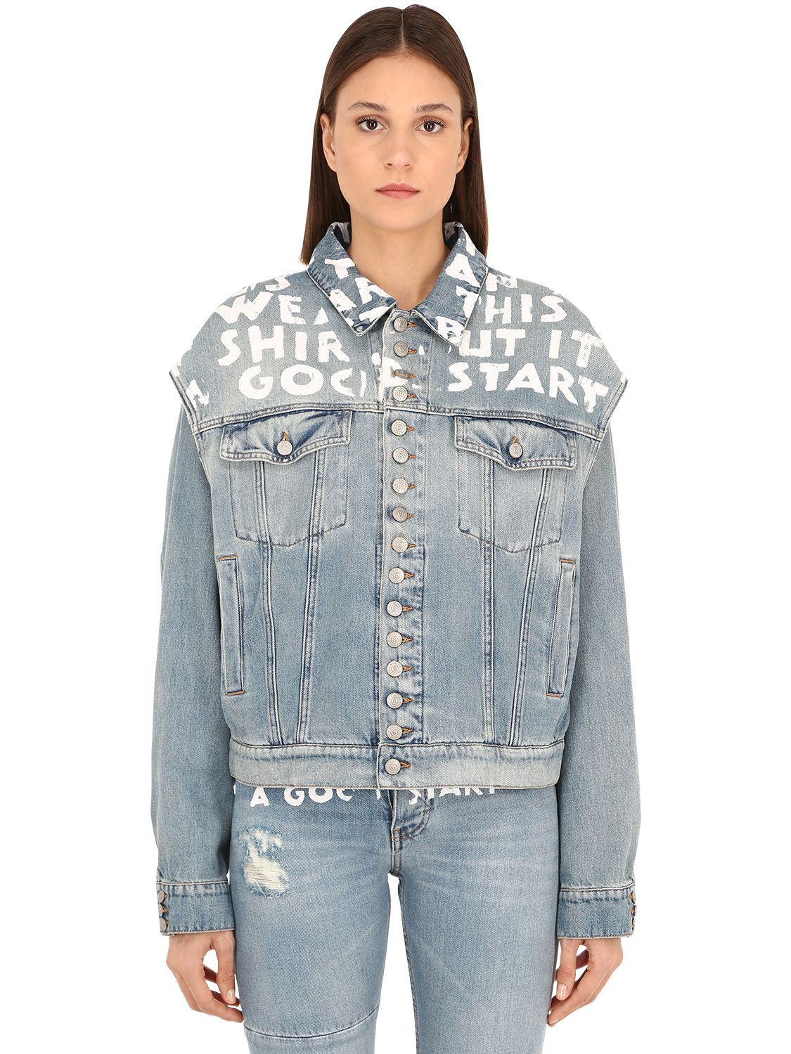 mm6 oversized denim jacket