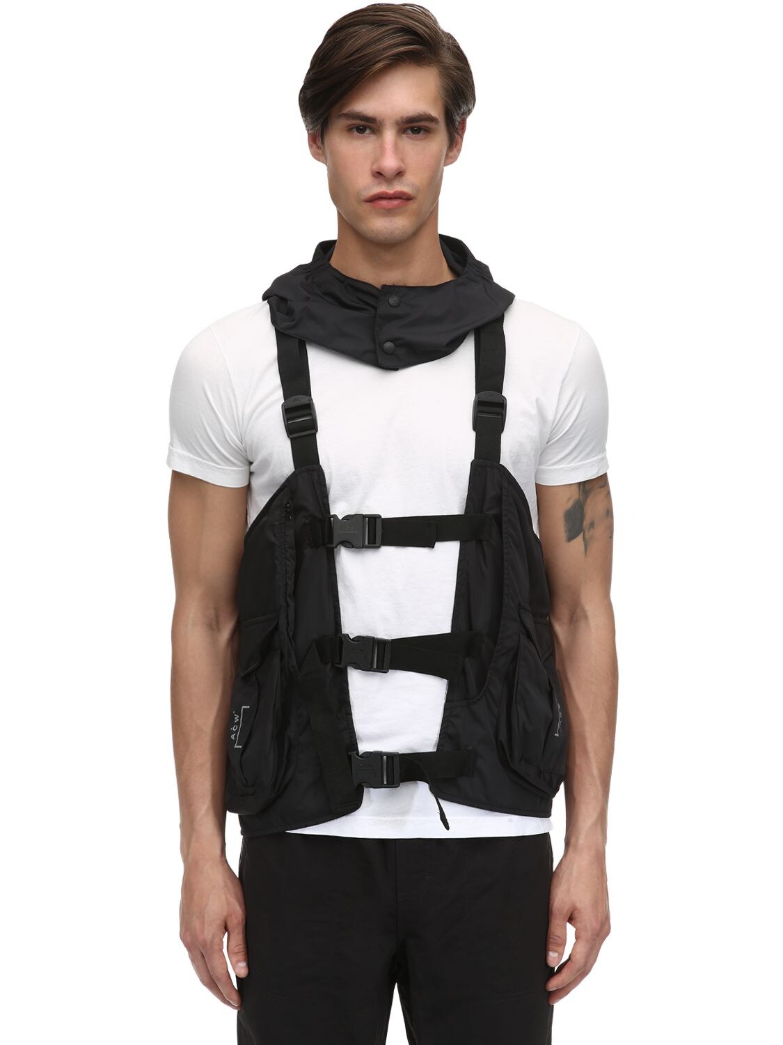 A-cold-wall* Hooded Nylon Tech Vest In Black