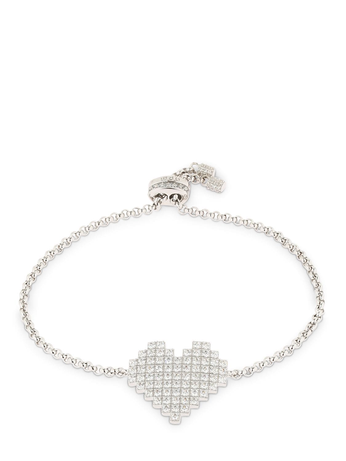 Apm Monaco Silver Pixel Heart Bracelet