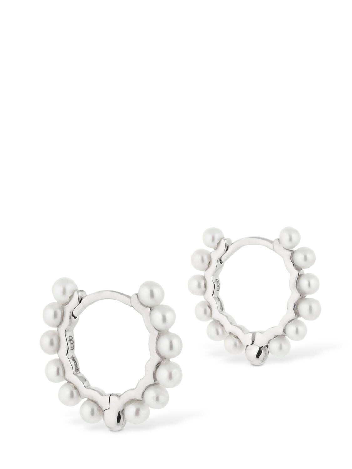 Apm Monaco Silver Valentine Earrings In Silver,pearl