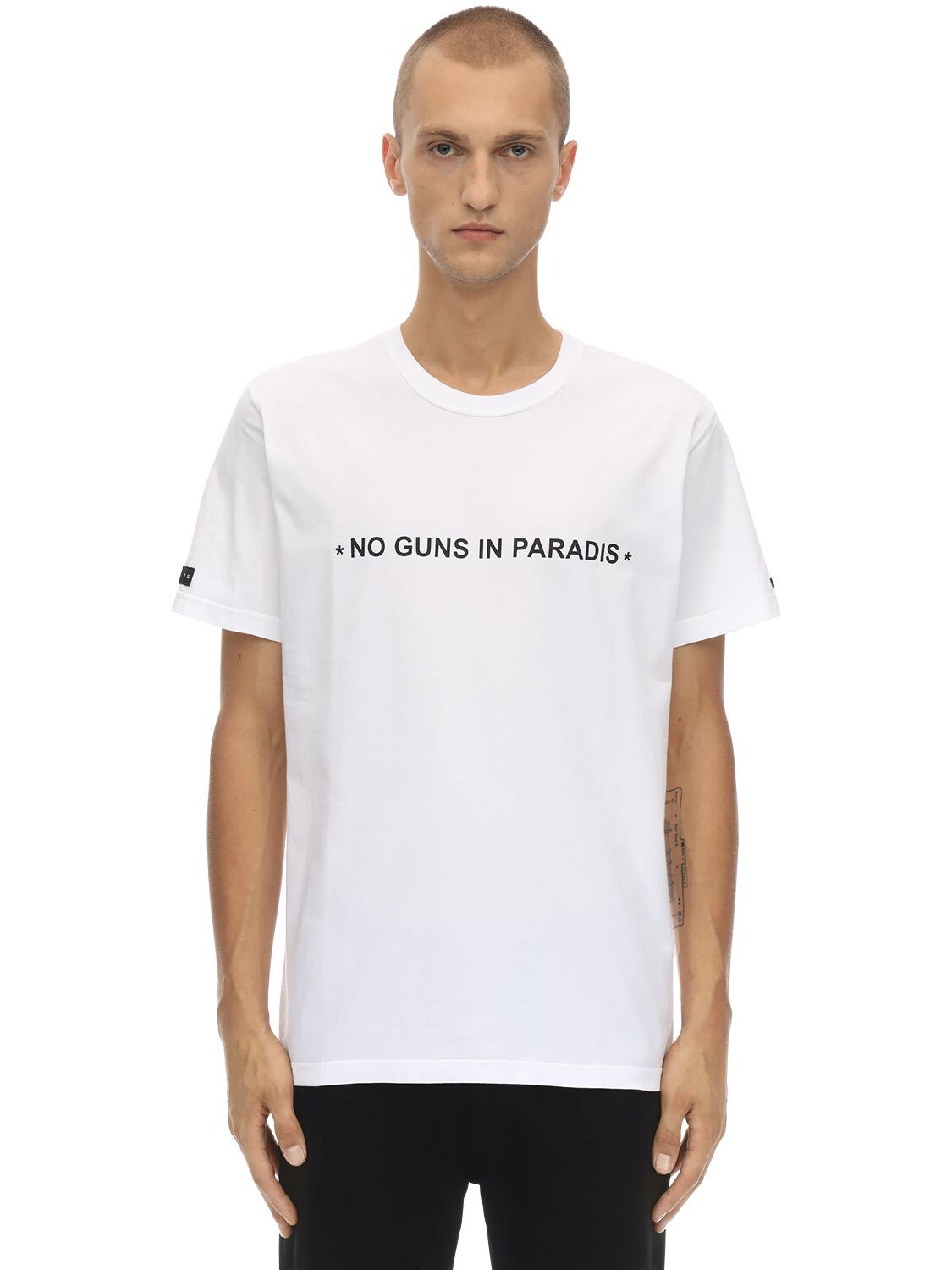 3paradis Dove Printed Cotton Jersey T-shirt In White