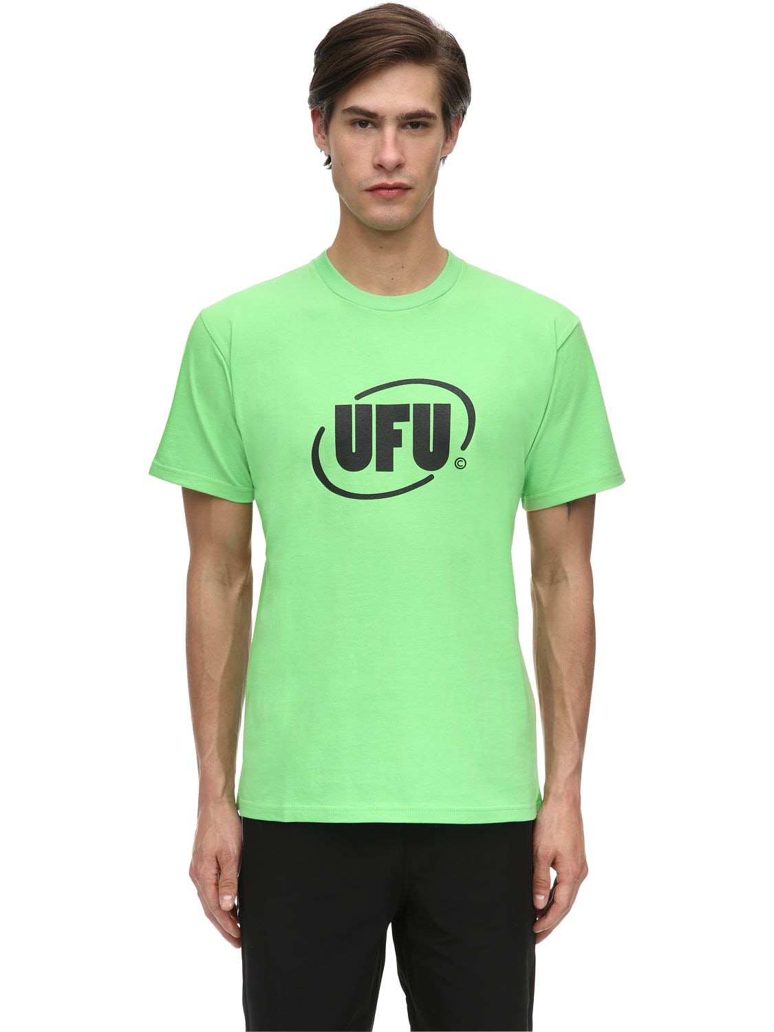 Ufu - Used Future Round Logo Cotton Jersey T-shirt In Green