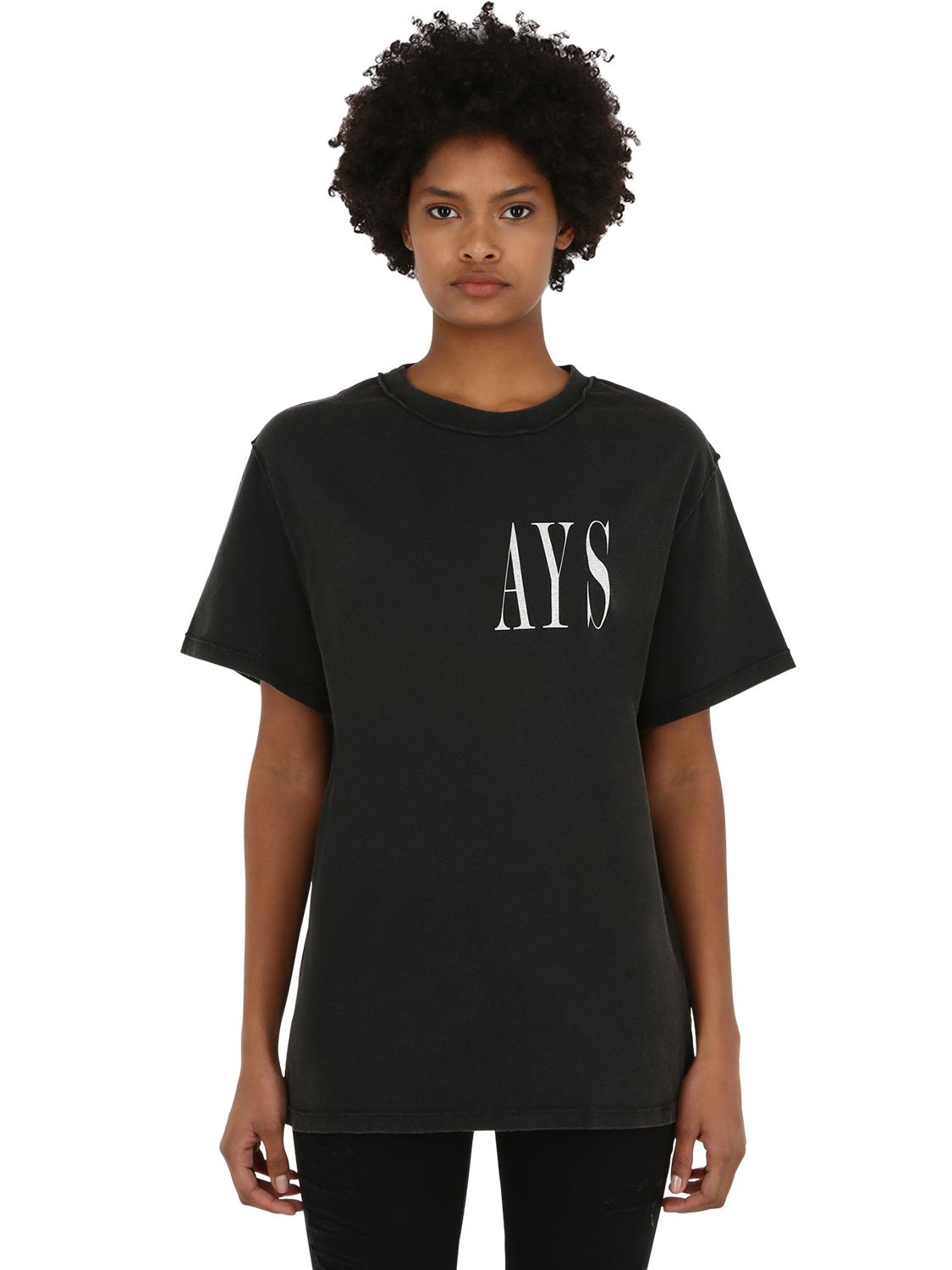 Askyurself Tour Feelings Cotton Jersey T-shirt In Black