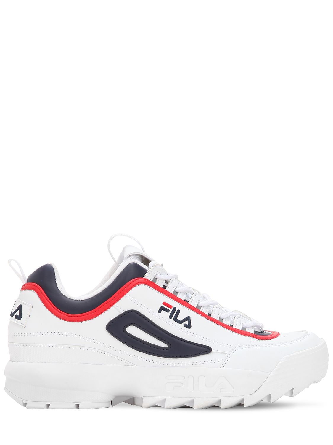 red white and blue fila shoes