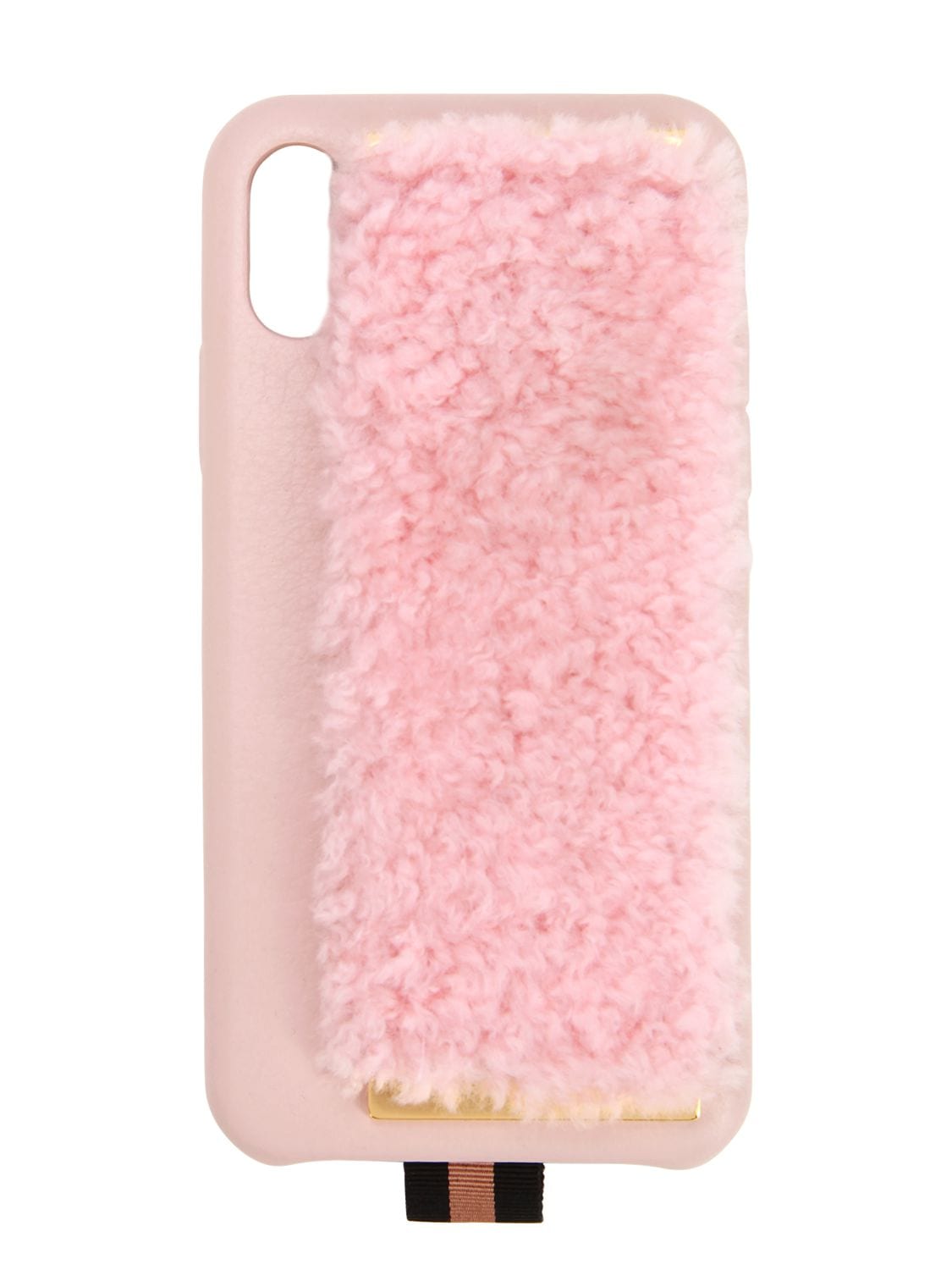 Chaos Shearling I Phone Xs Case In Pink
