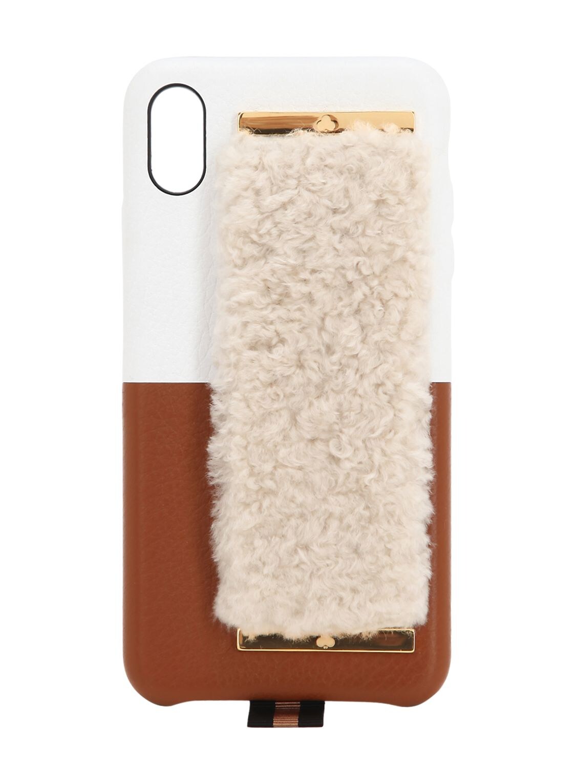 Chaos Leather I Phone Xs Max Case In White/brown