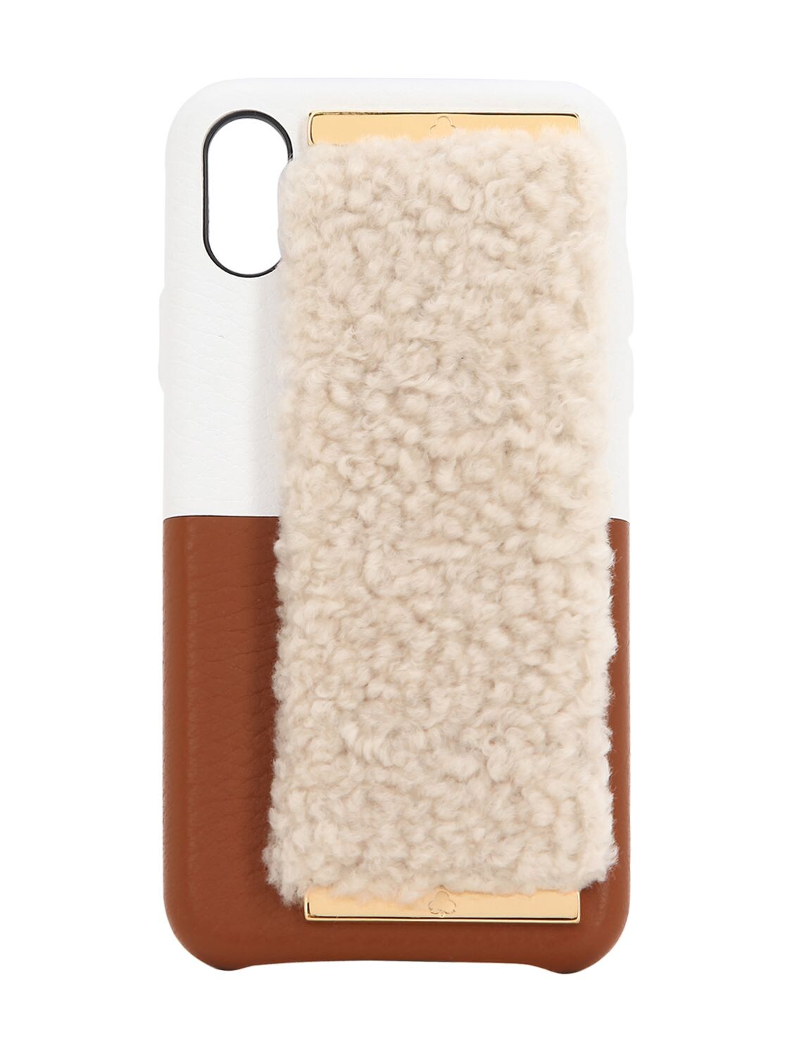 Chaos Leather I Phone Xs Case In Brown/white