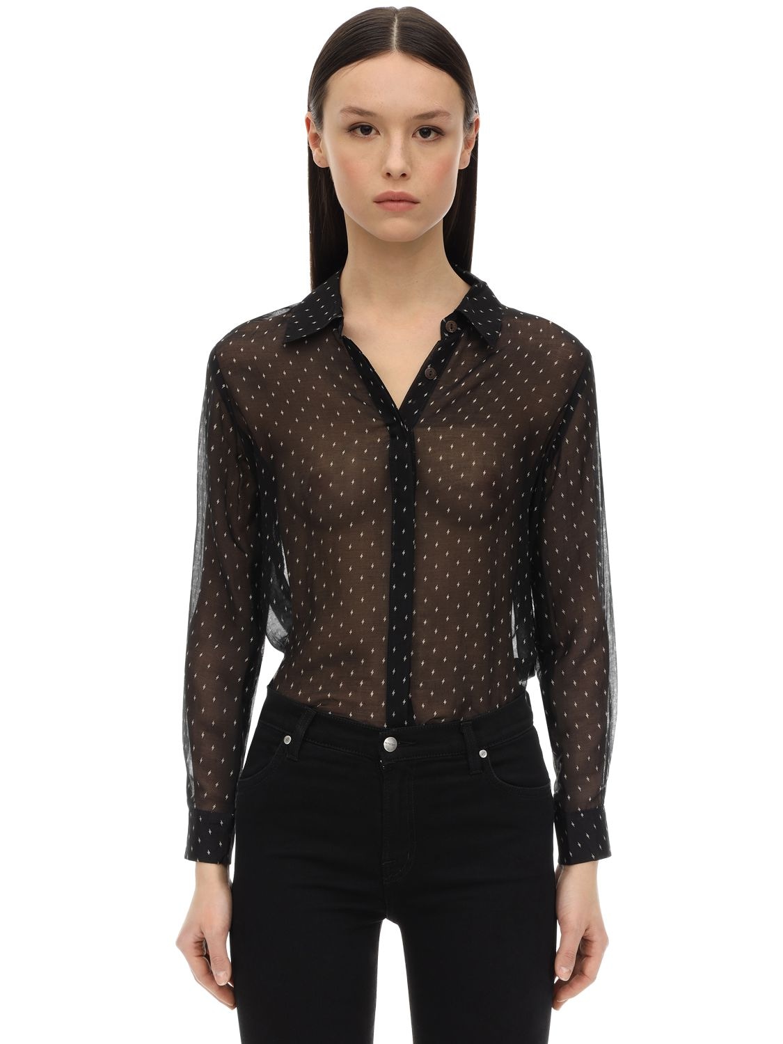 The People Vs Emission Pm Sheer Rayon Shirt In Black
