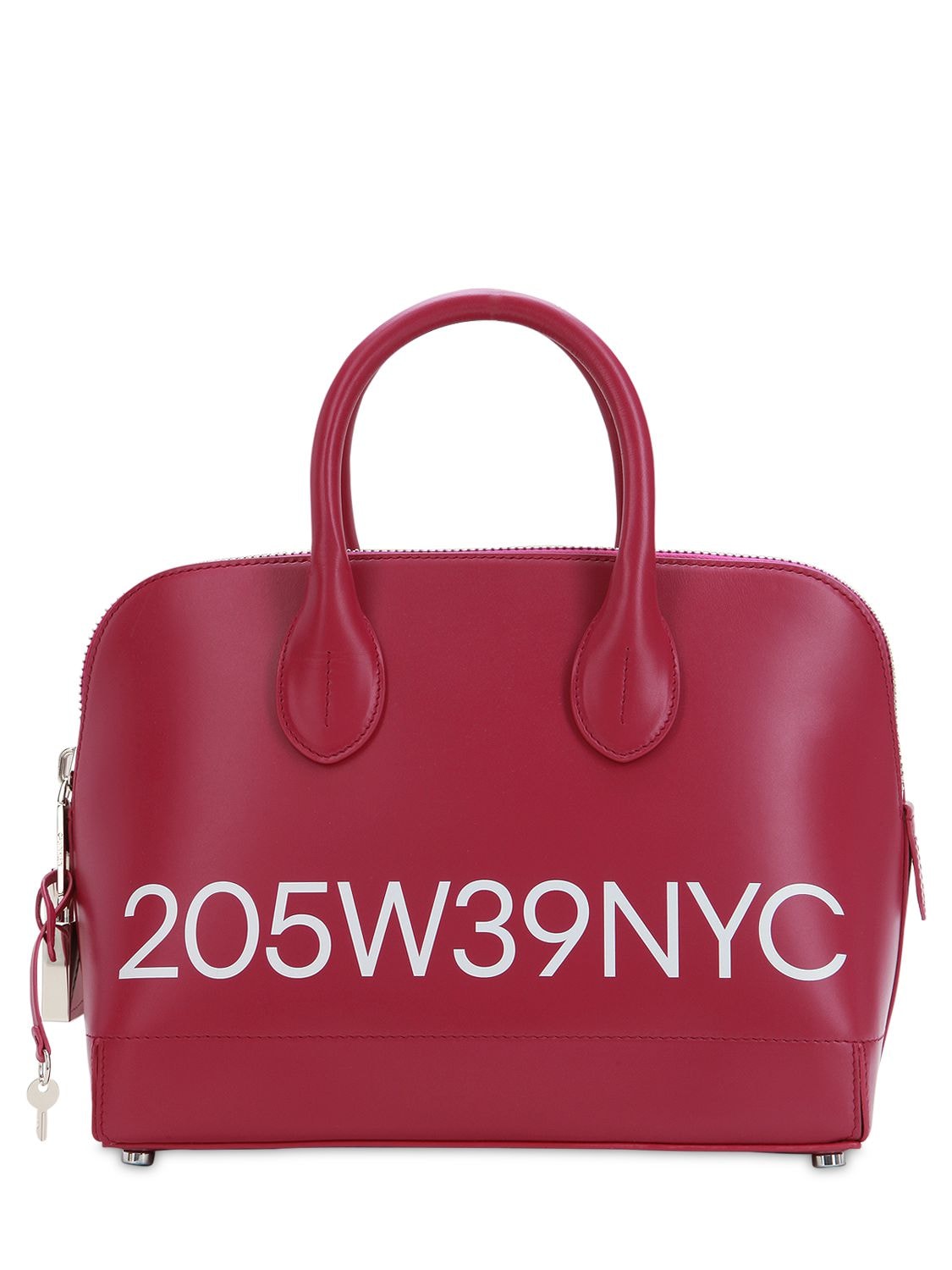 Calvin Klein 205w39nyc Small Dalton Logo Printed Leather Bag In Fuchsia