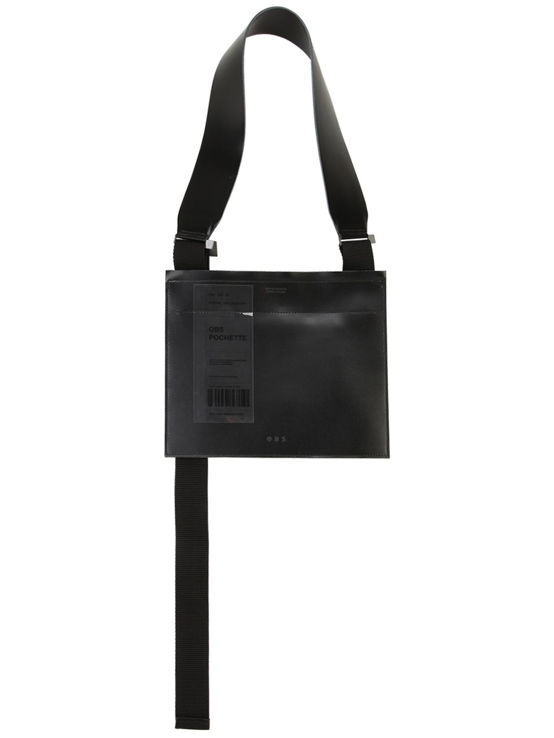 Obs Leather Pochette Hand Bag In Black