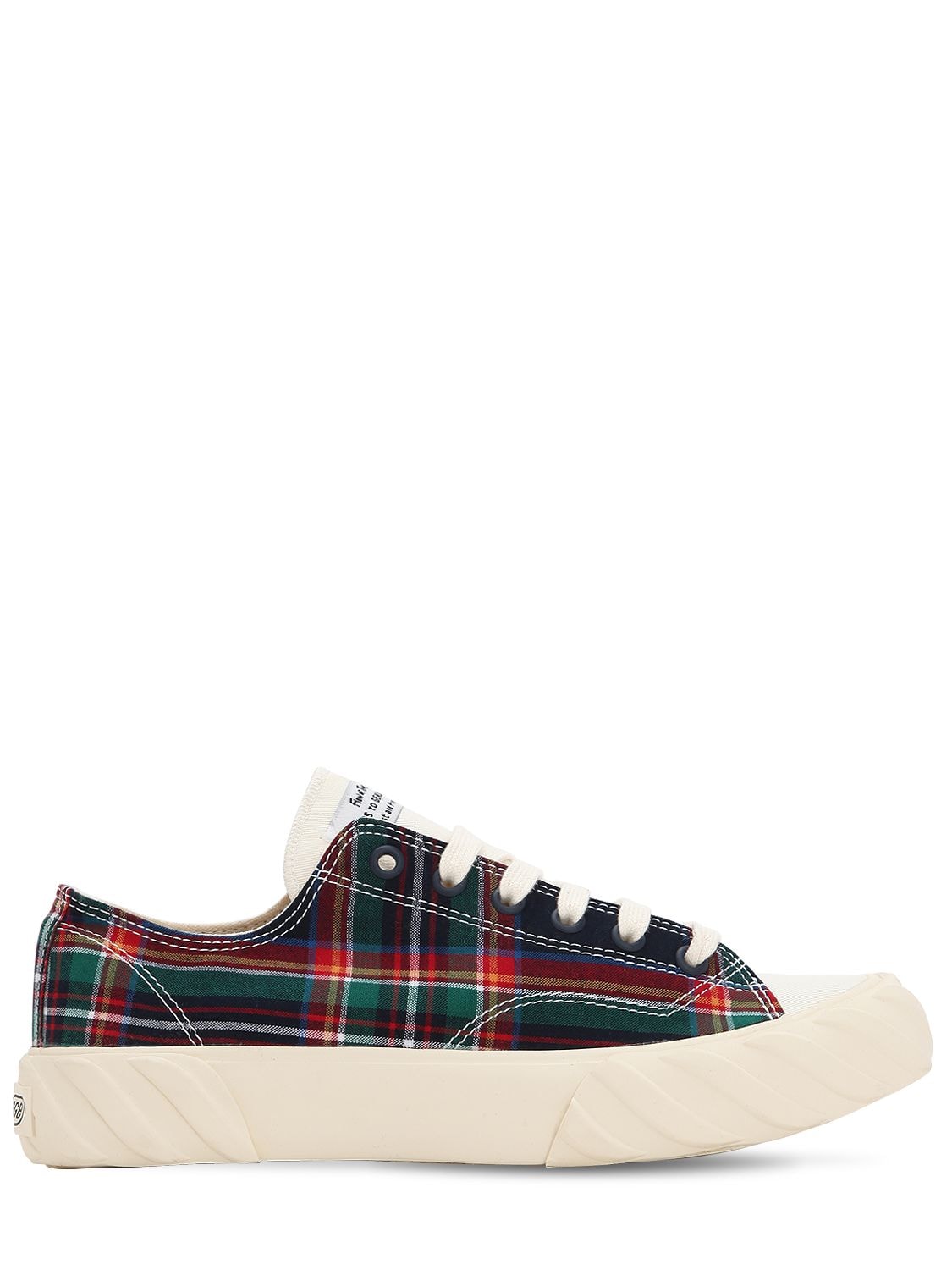 Checked Cotton Canvas Sneakers