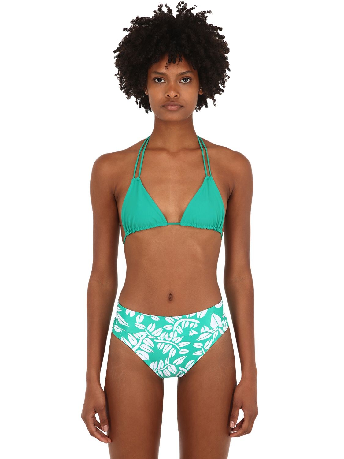 Alicia Swim Triangle Bikini Top In Green