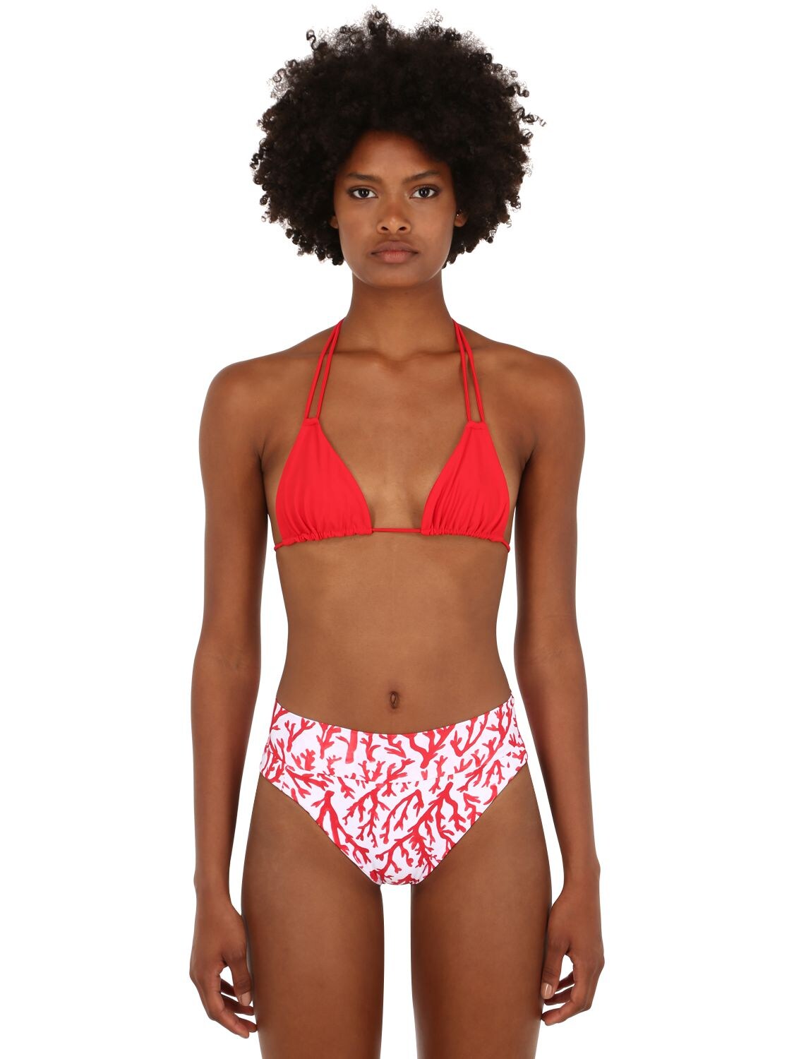 Alicia Swim Triangle Bikini Top In Red