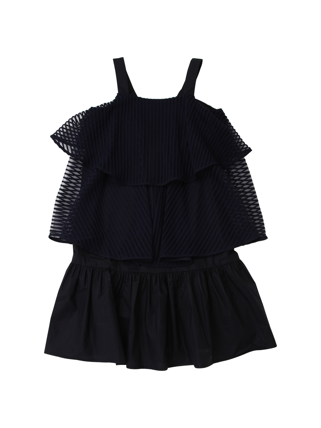Kleid Aus Baumwoplllpopeline Und Mesh