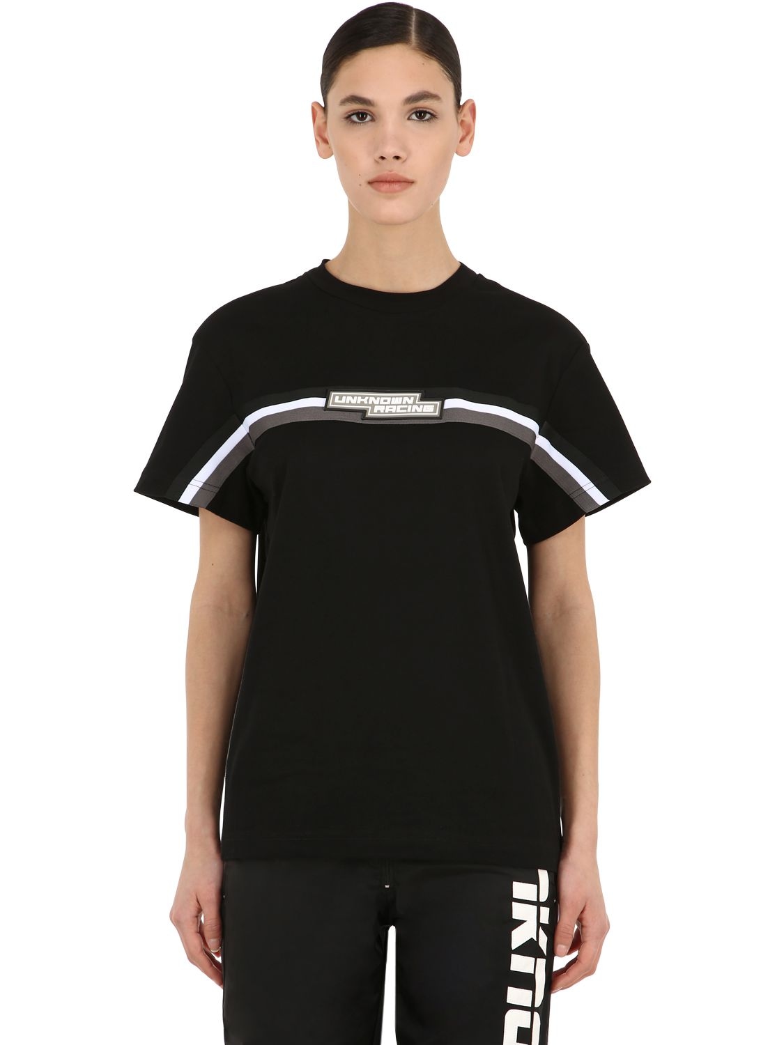 Unknown Cotton Jersey Racing T-shirt In Black
