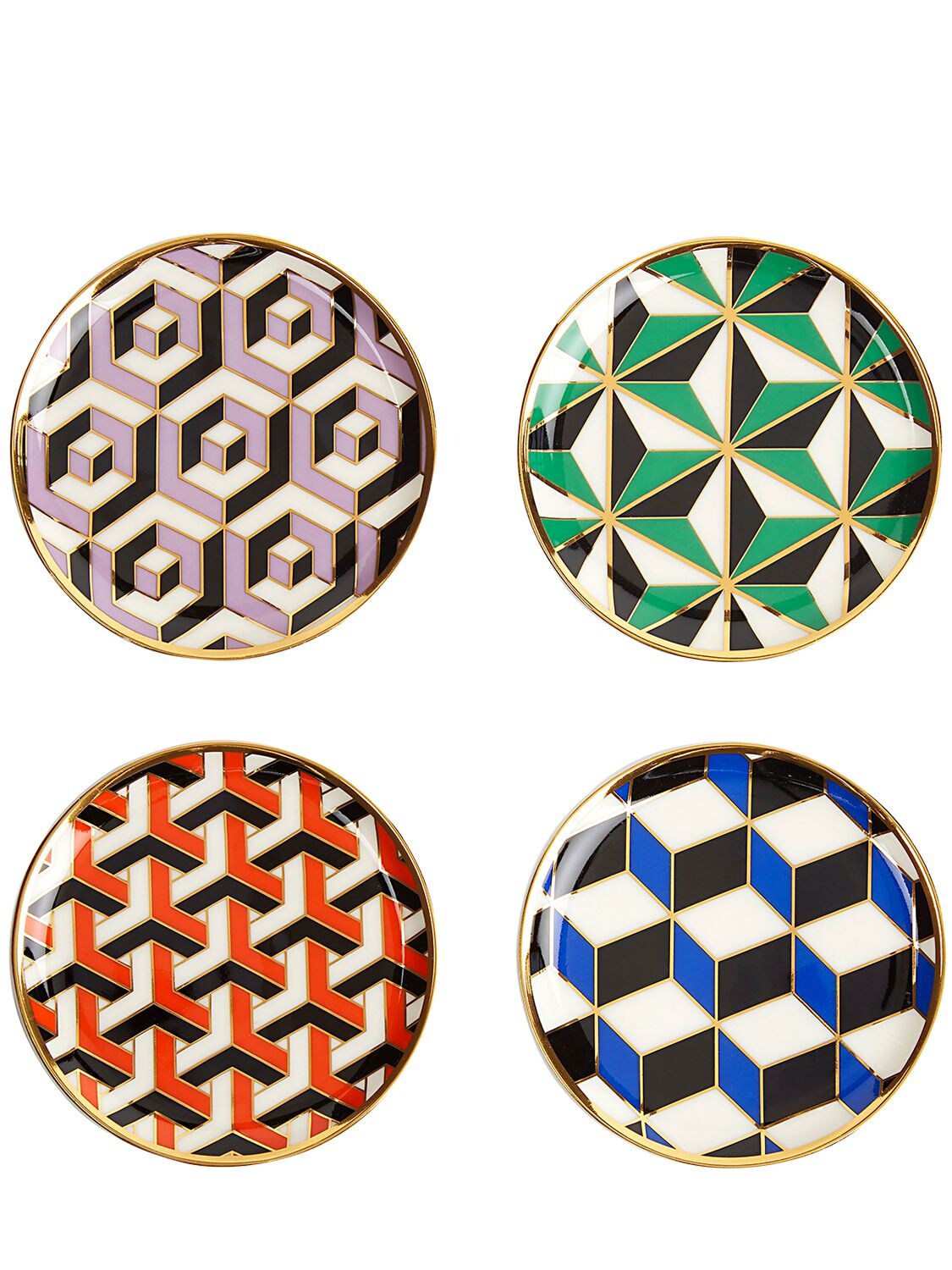 Jonathan Adler Versailles Porcelain Coasters In Multicolor