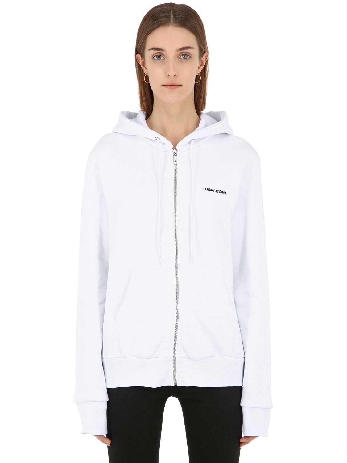 Luisaviaroma Zip-up Sweatshirt Hoodie In White