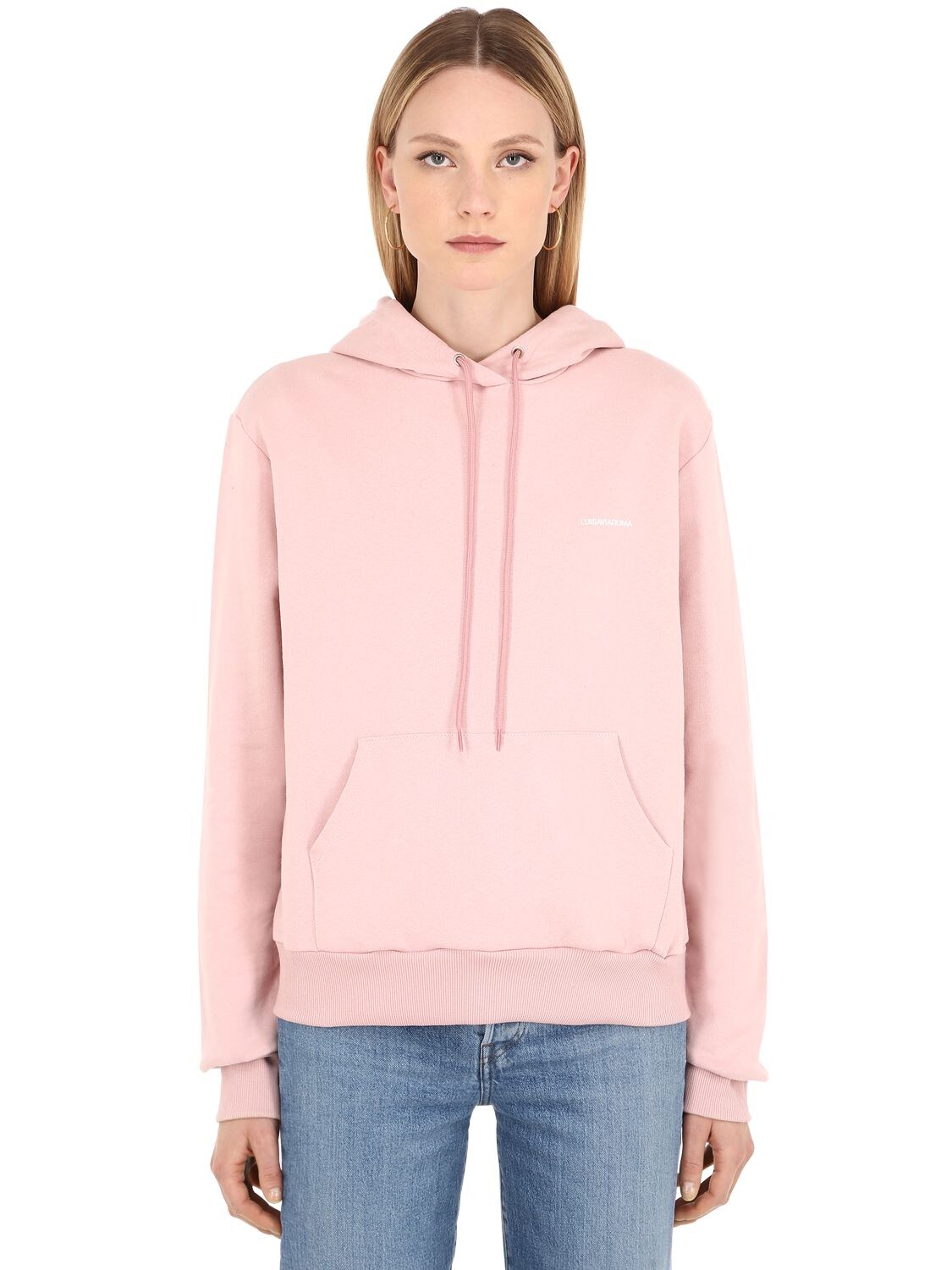 Luisaviaroma Spring Logo Cotton Sweatshirt Hoodie In Pink