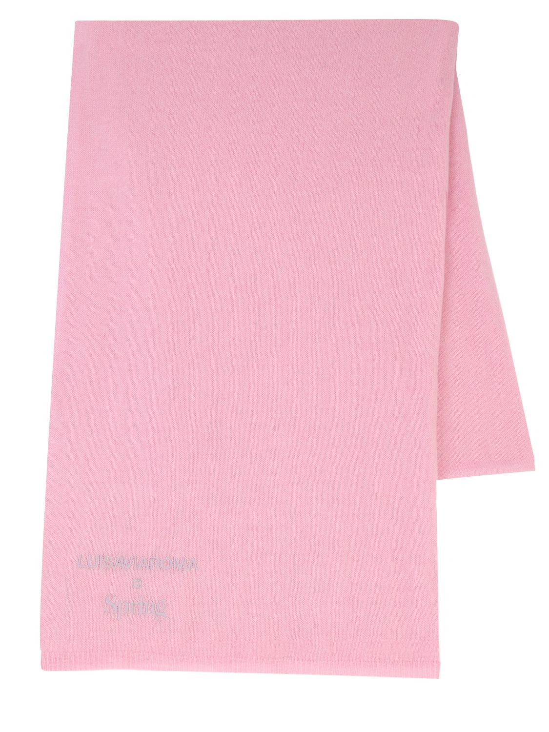 Luisa Via Roma Cashmere Knit Scarf In Pink