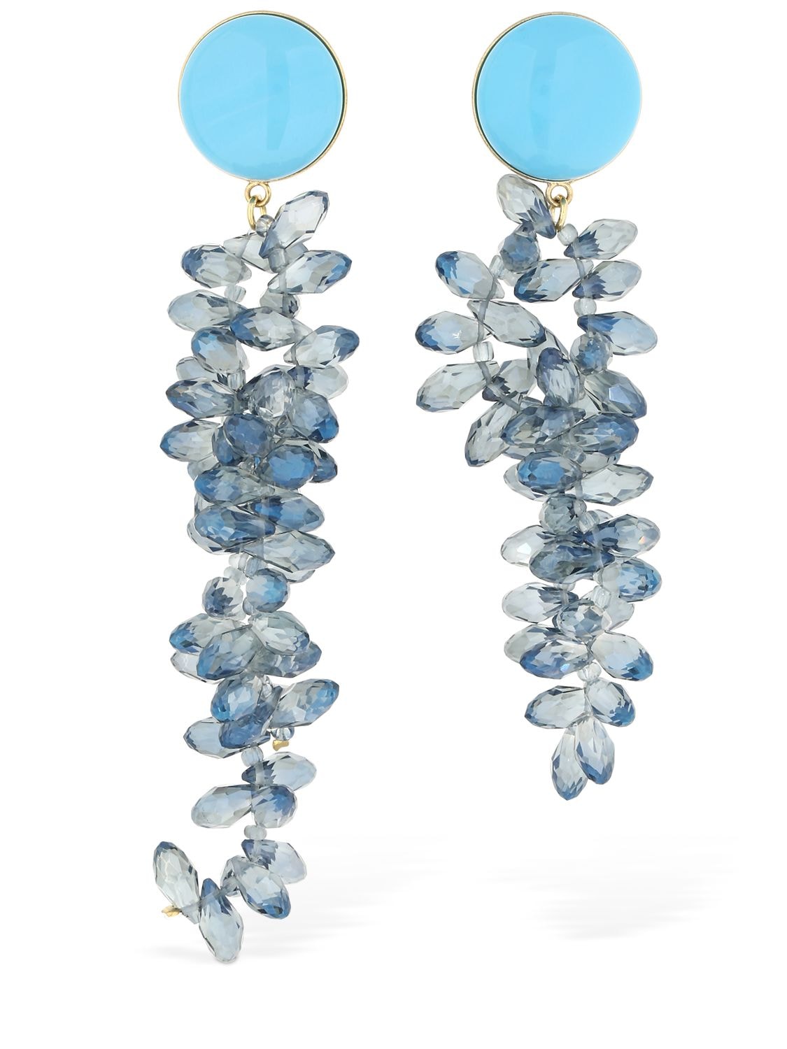 Magda Butrym Aster Earrings W/ Blue Crystals