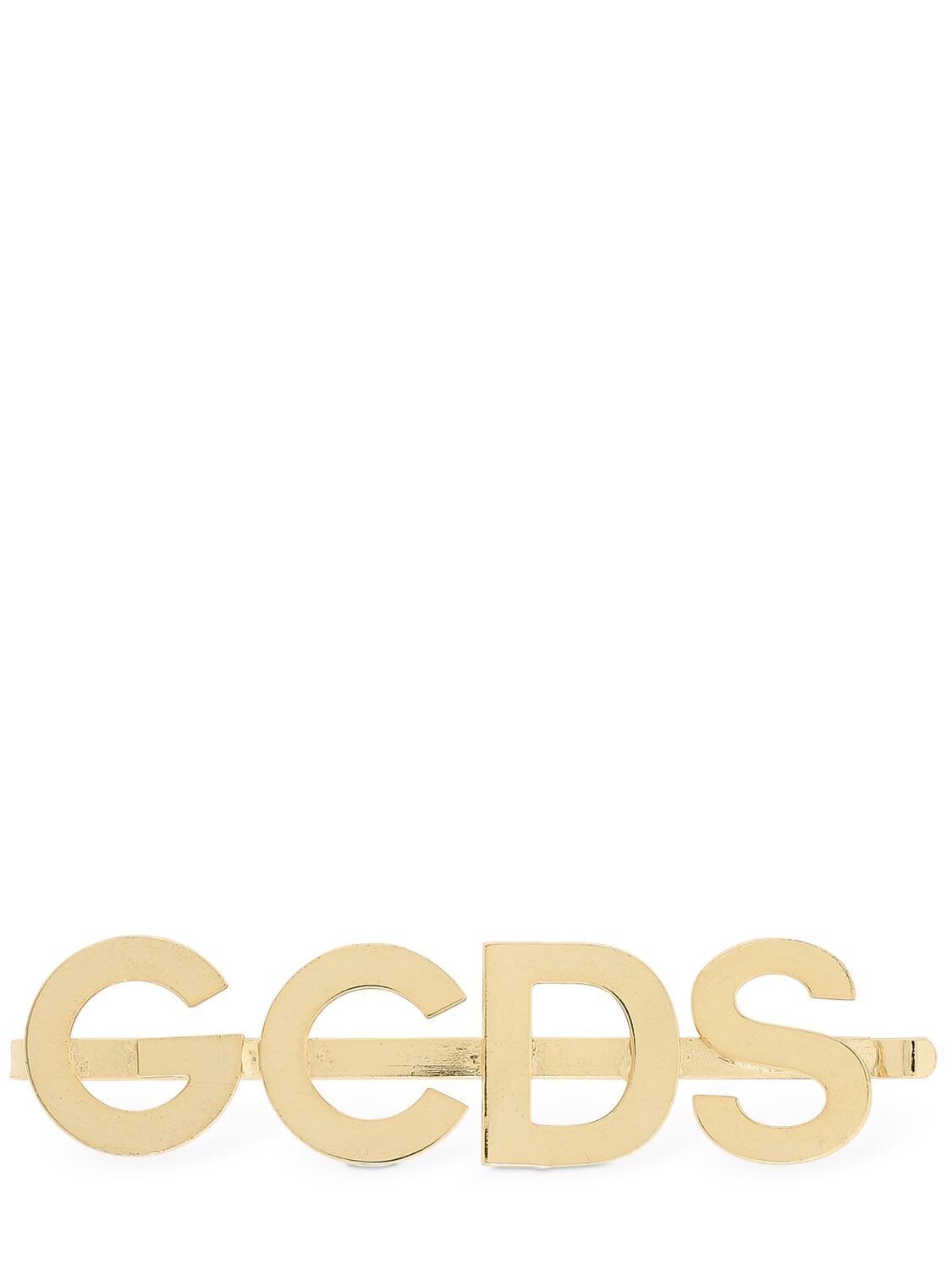 Gcds Logo Stainless Steel Hairclip In Gold