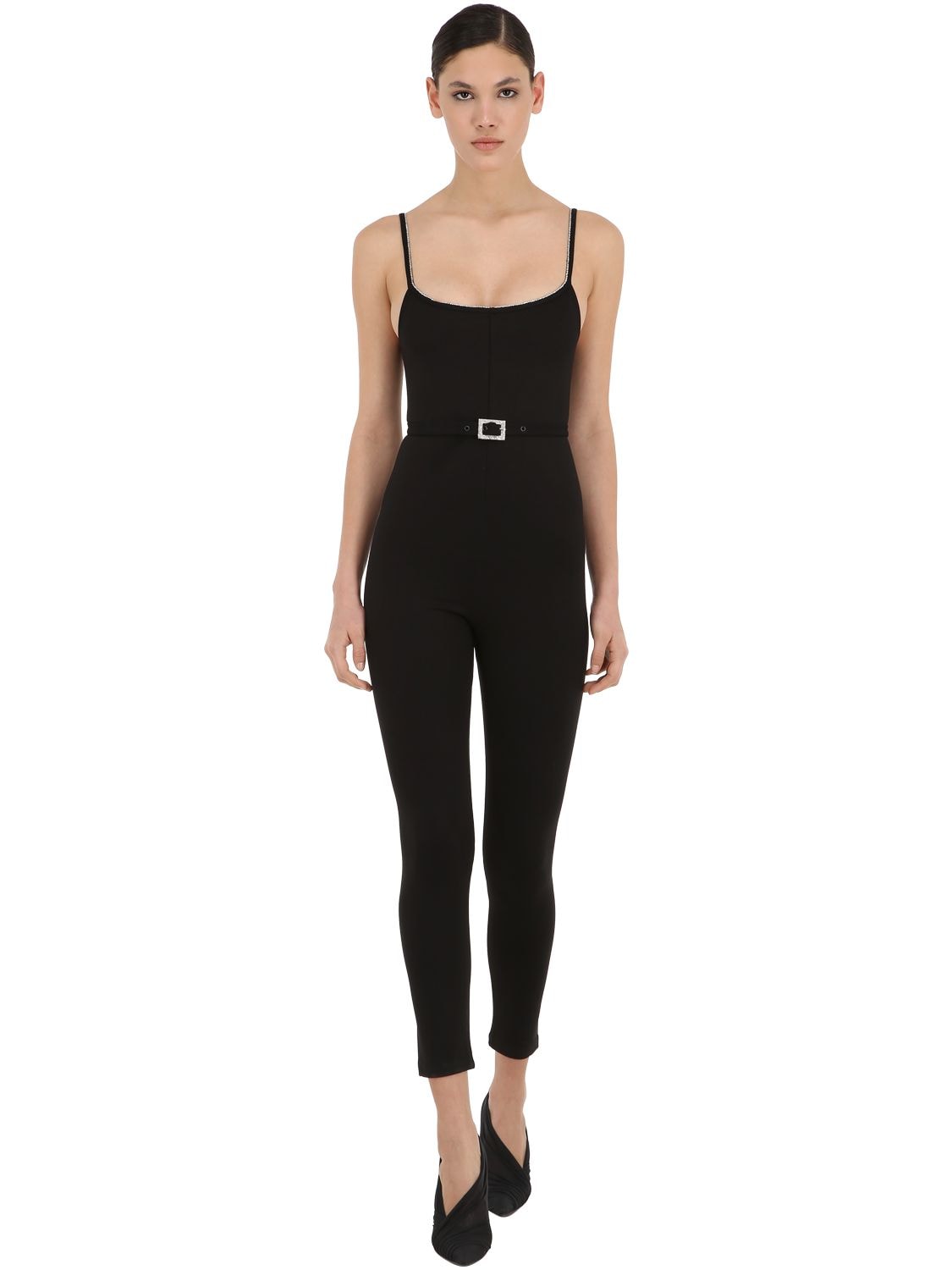 Aya Muse Exclusive Embellished Stretch Jumpsuit In Black