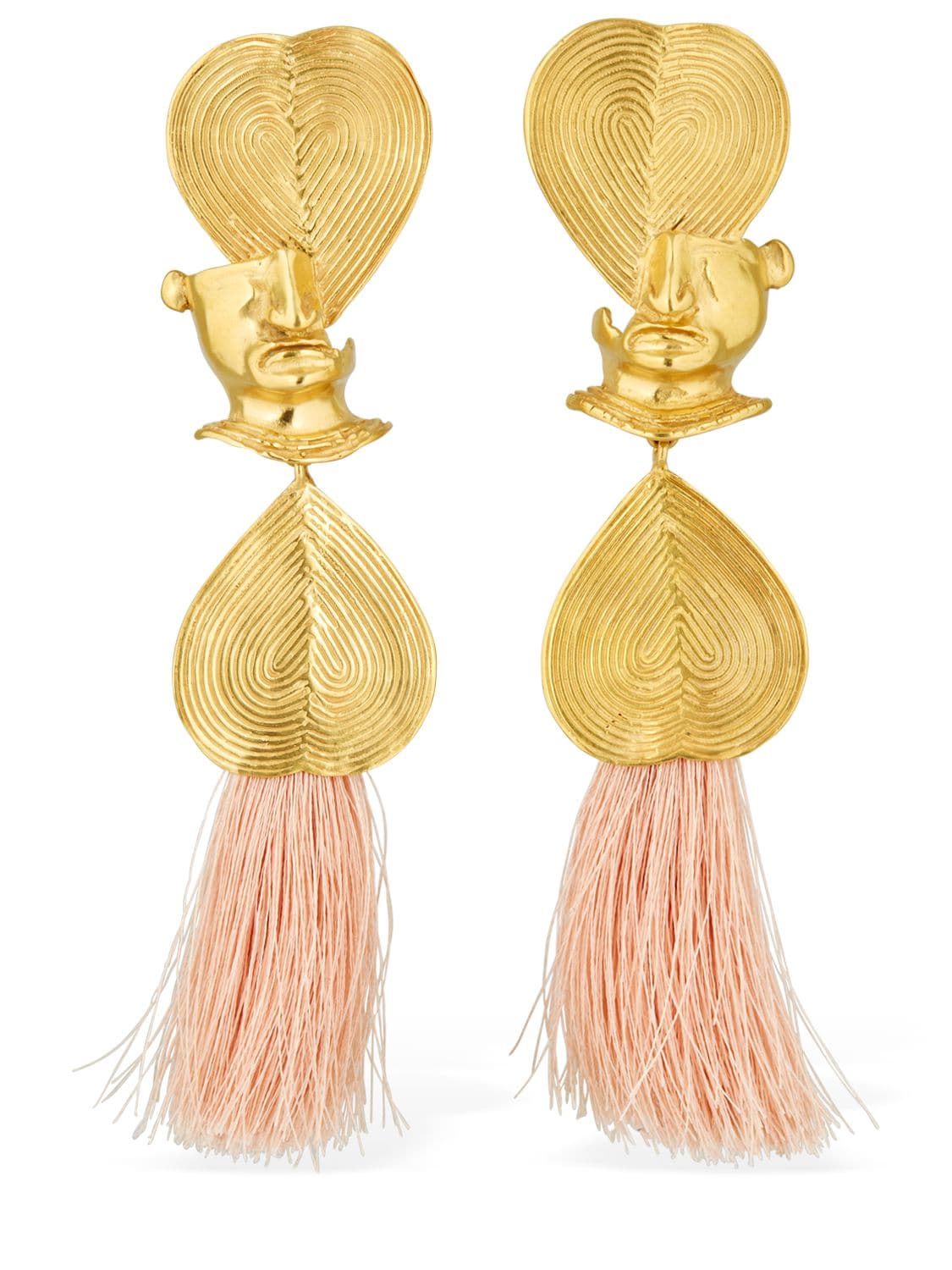 Johanna Ortiz Gold Earrings In Gold,pink