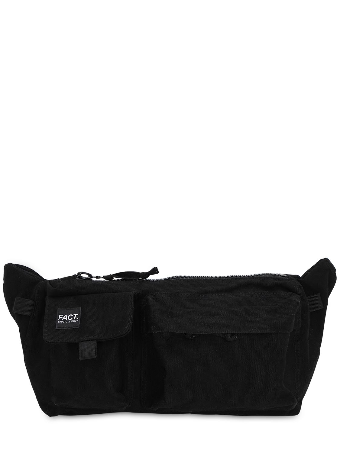 Fact. Logo Patch Cotton Shoulder Bag In Black