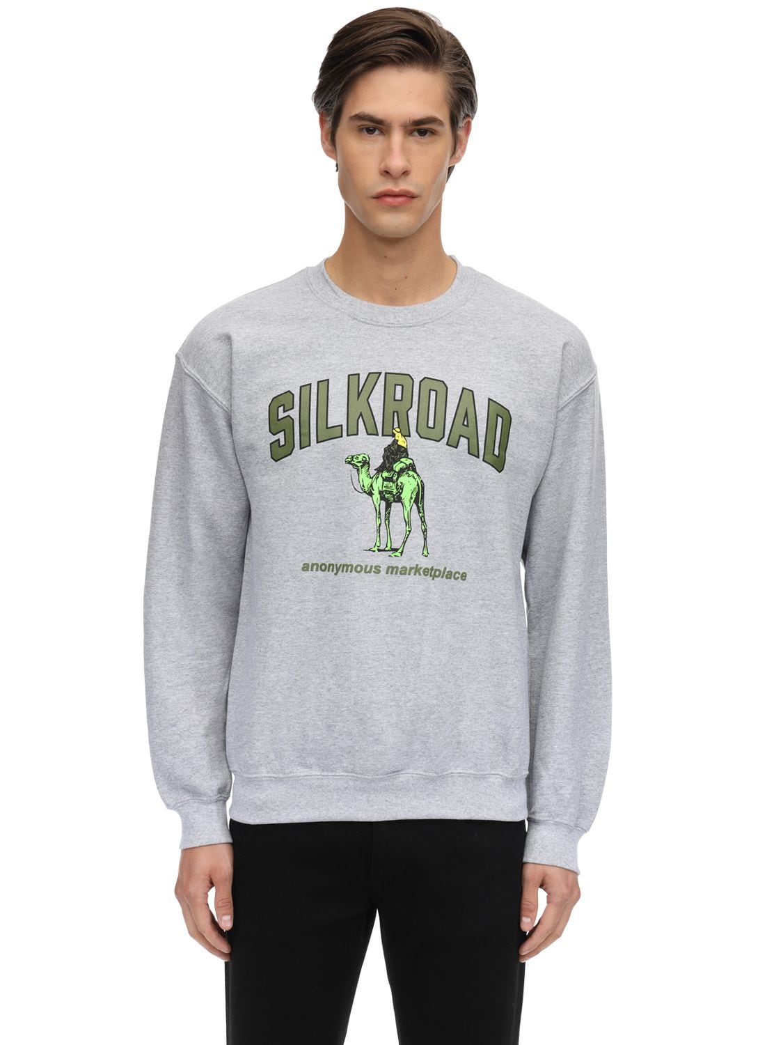1800-paradise The Road Less Traveled Cotton Sweatshirt In Heather Grey