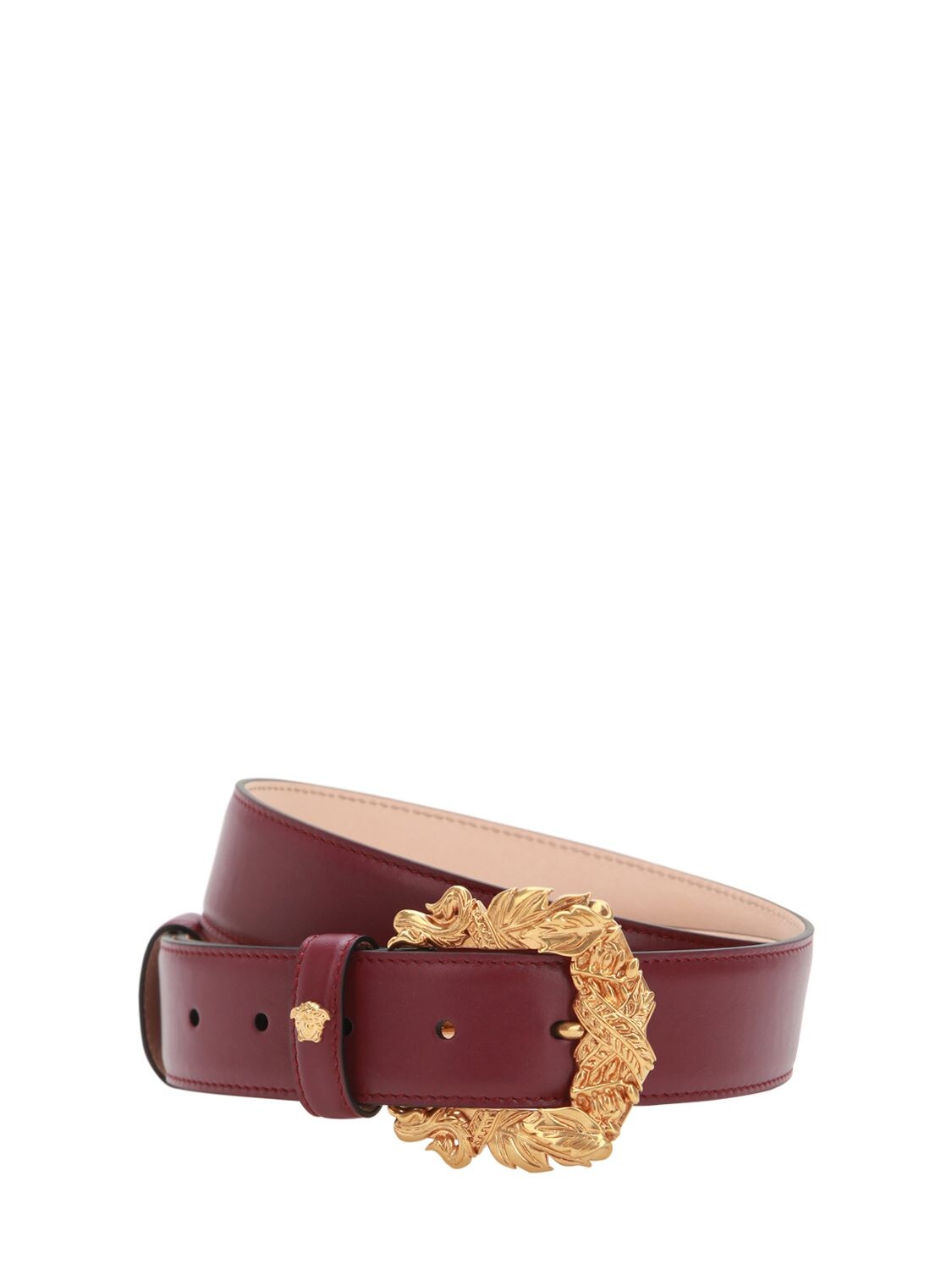 Versace 30mm Leather Belt In Anemone