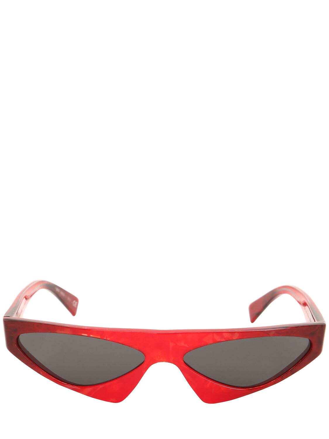 Alain Mikli & Alexandre Vauthier Josseline Asymmetric Acetate Sunglasses In Rouge