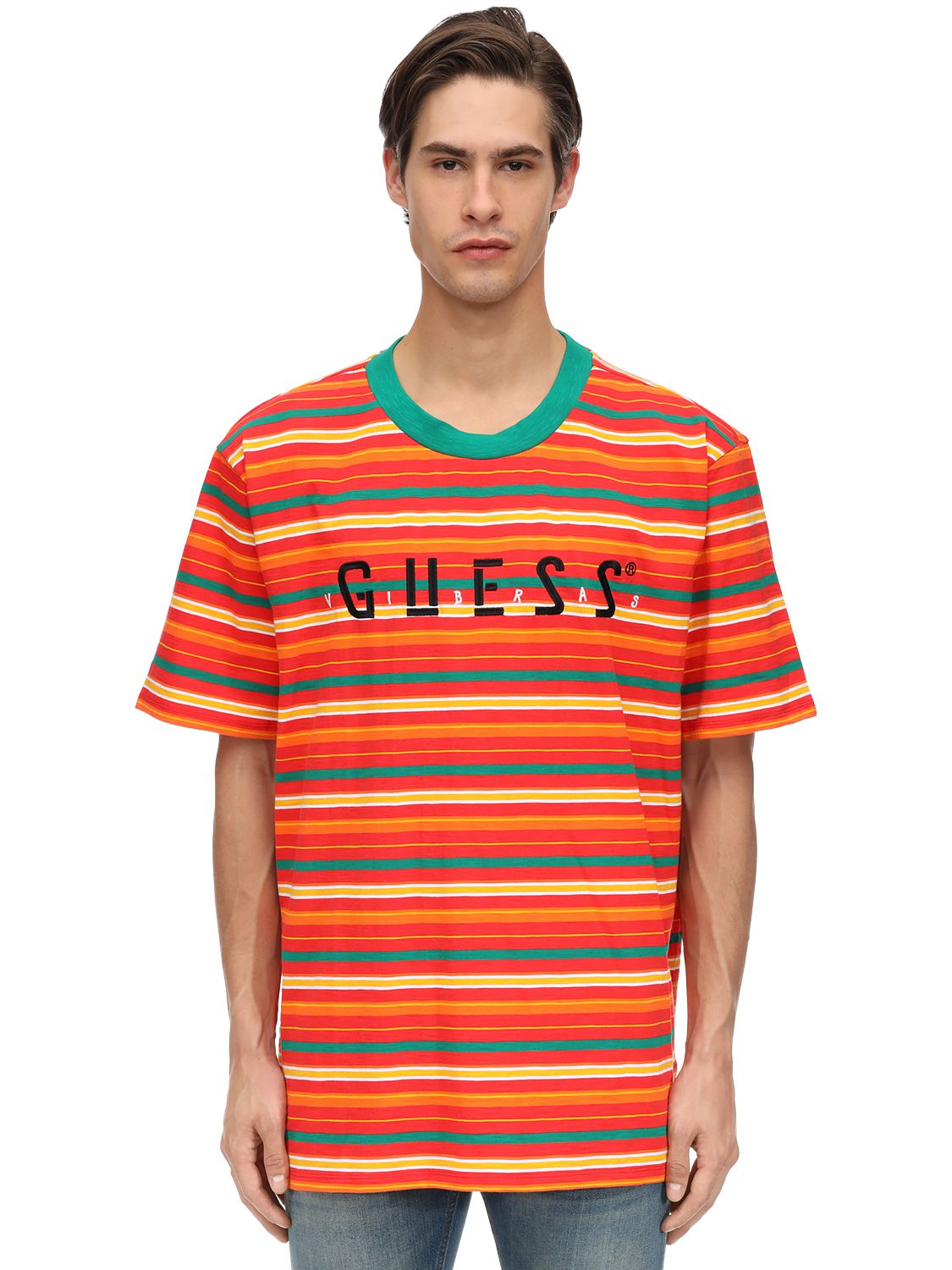 playera guess hombre rayas