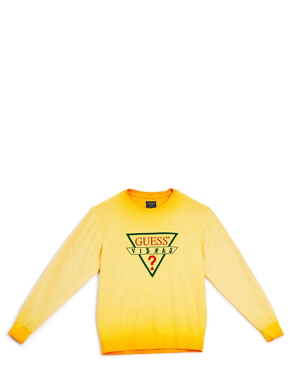 Guess X J Balvin Vibras Collection Logo Printed Crewneck Sweater In Yellow ModeSens