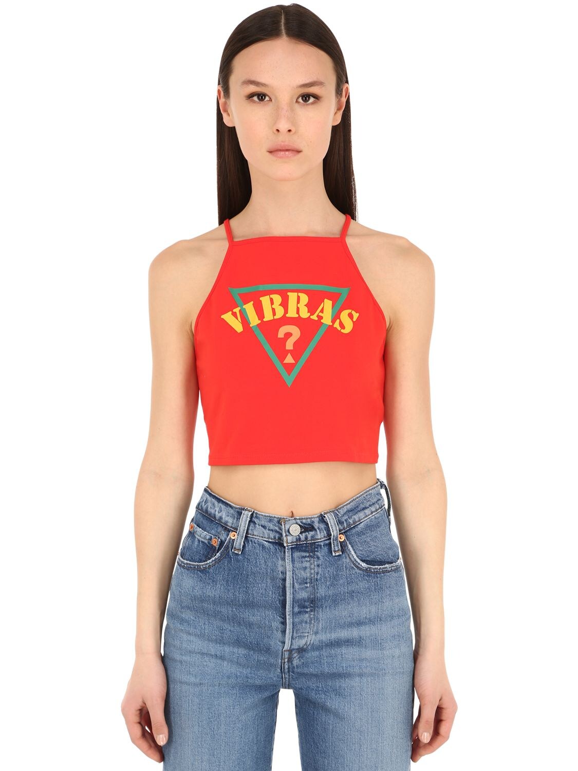 Guess X J Balvin Vibras Collection Sl Vibras Cotton Blend Tank Top In Red