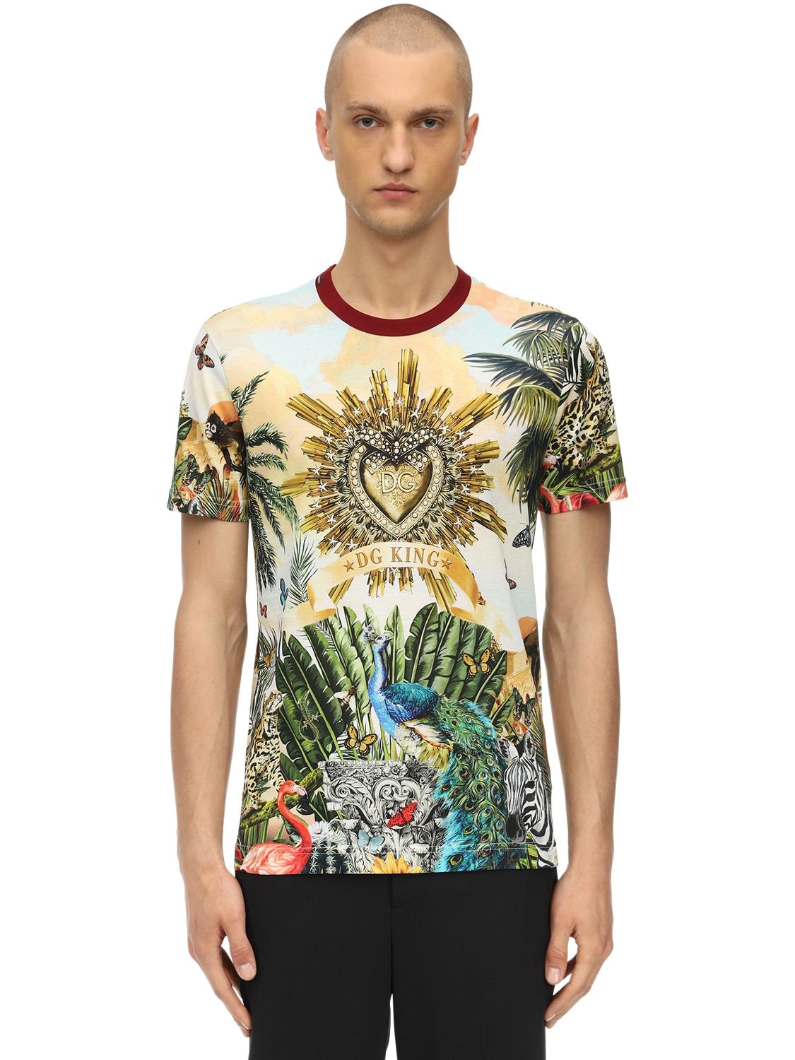 DOLCE & GABBANA PRINTED COTTON JERSEY T-SHIRT,70I021020-SEHJSDM1