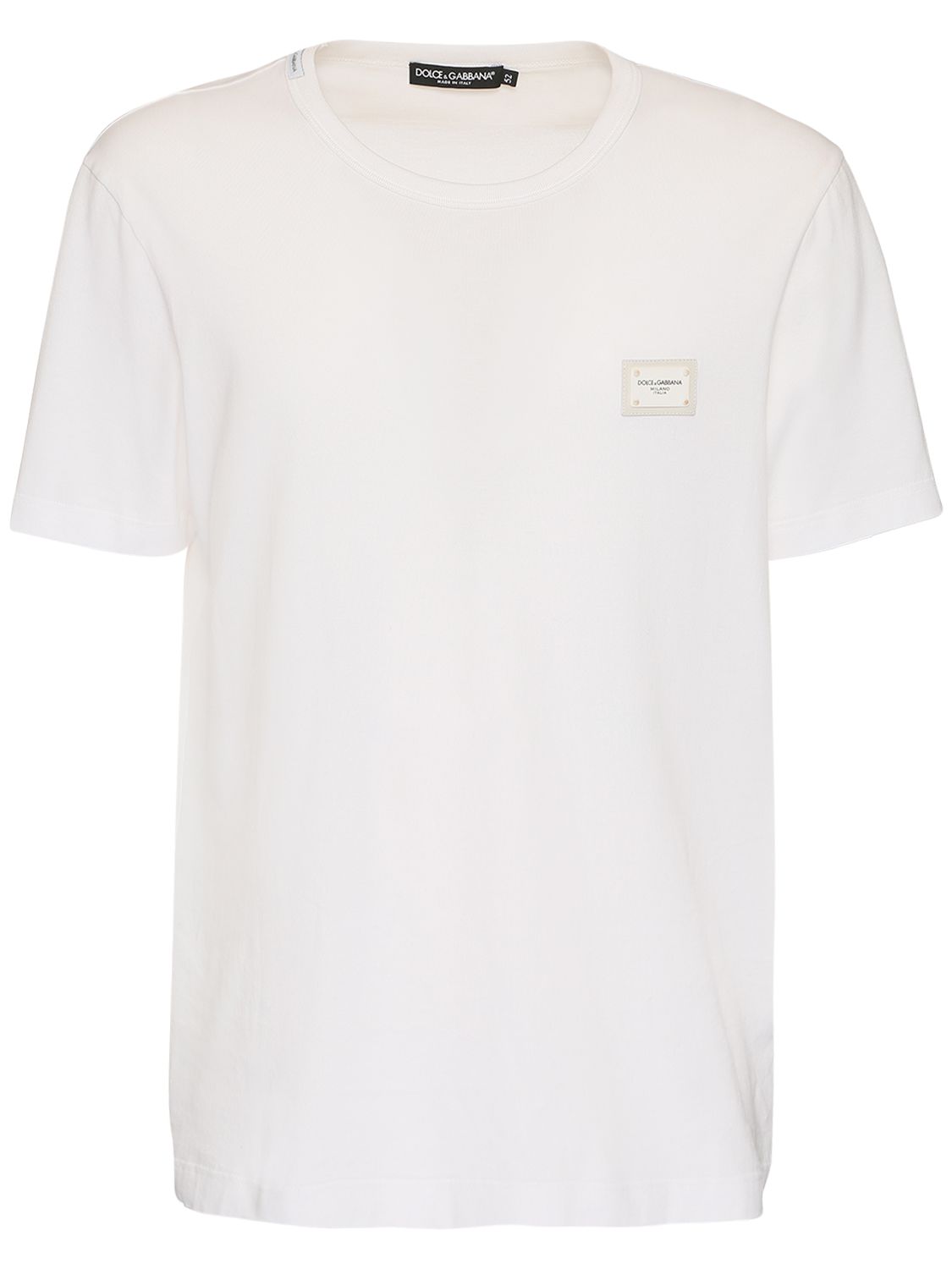 T-shirt Aus Baumwolle Mit Logoplakette