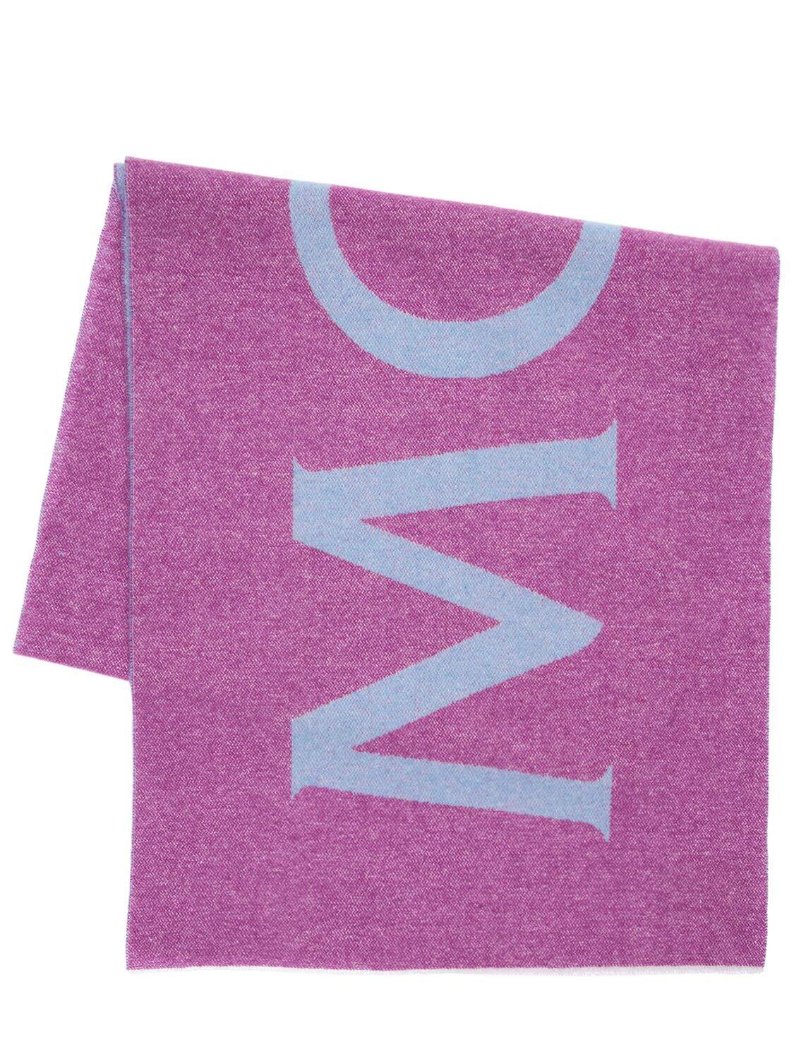 Moncler Logo Wool Scarf In Purple