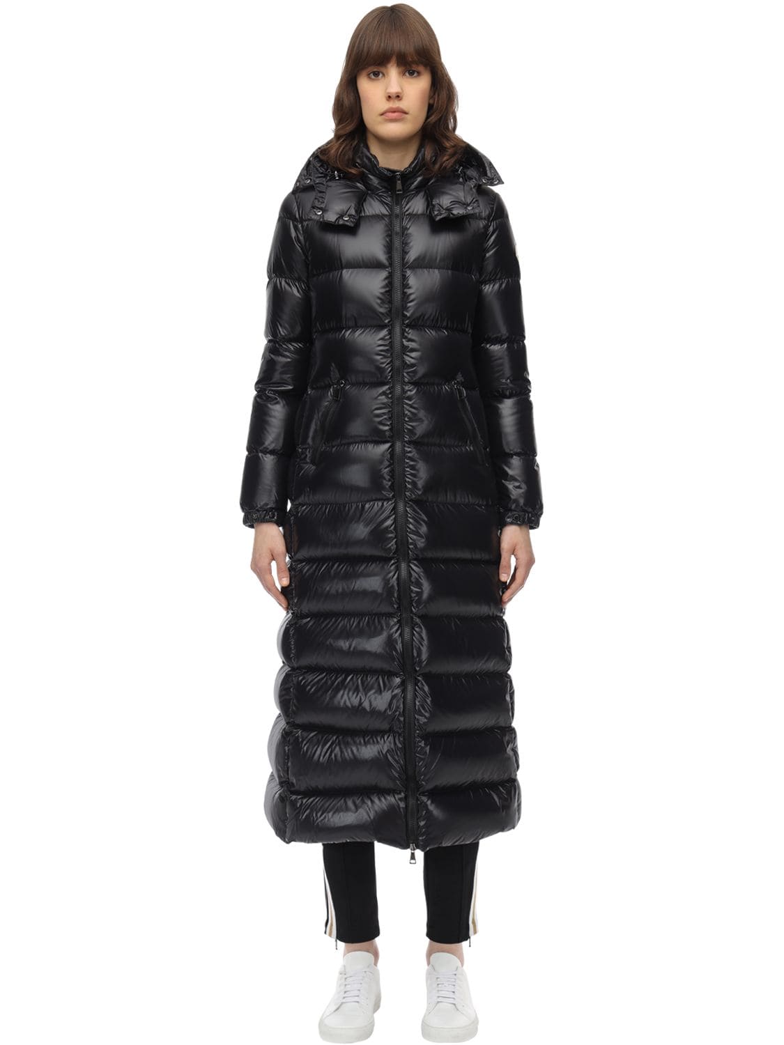 Moncler Hudson Long Quilted Down Coat With Genuine Fox Fur Trim In 999 ...