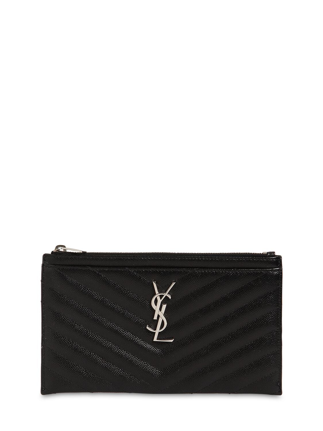 Saint Laurent Sm Quilted Leather Bill Pouch In Black