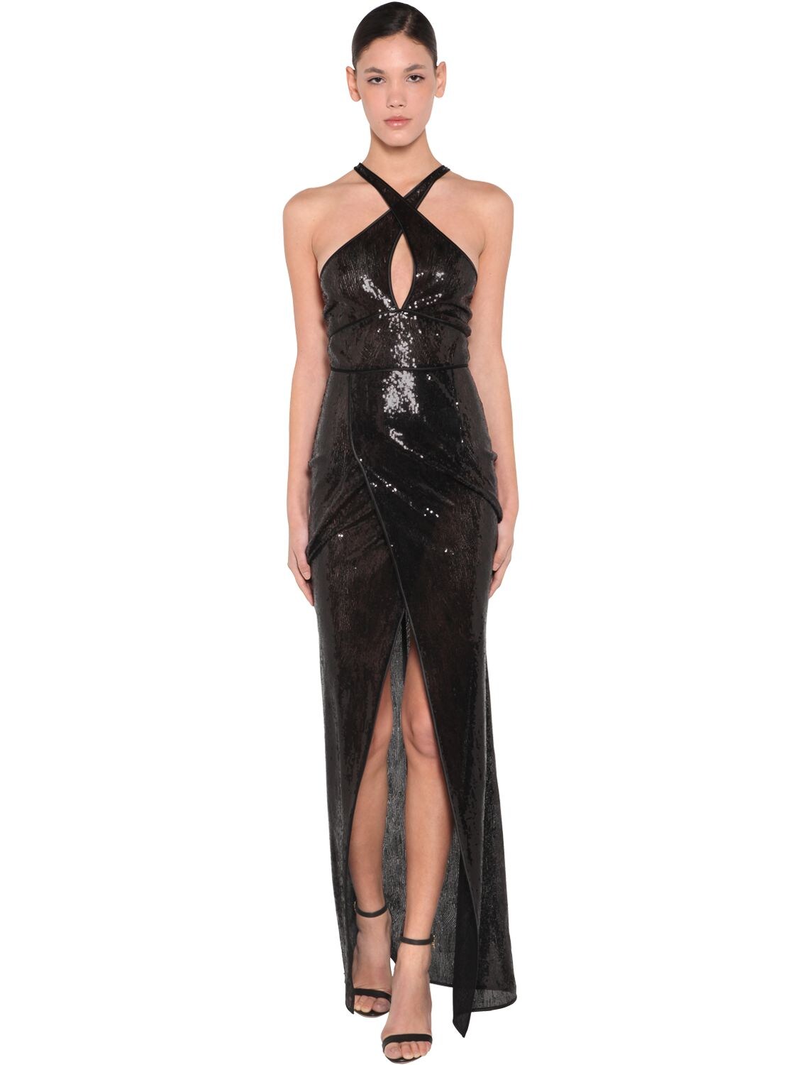 DSQUARED2 LONG SEQUINED DRESS,70I07Y022-OTAW0
