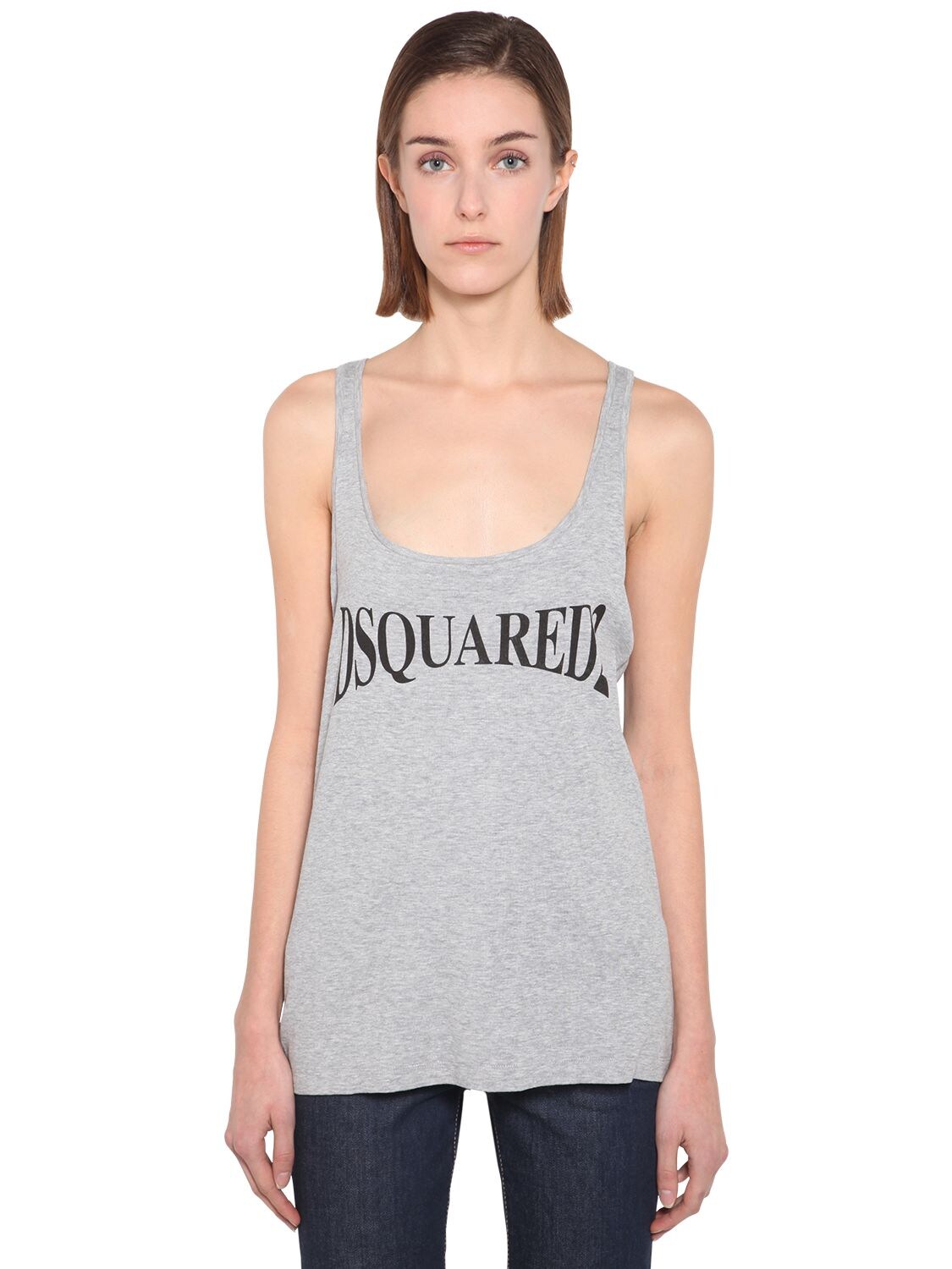 DSQUARED2 COTTON JERSEY TANK TOP,70I07Y072-ODU3TQ2