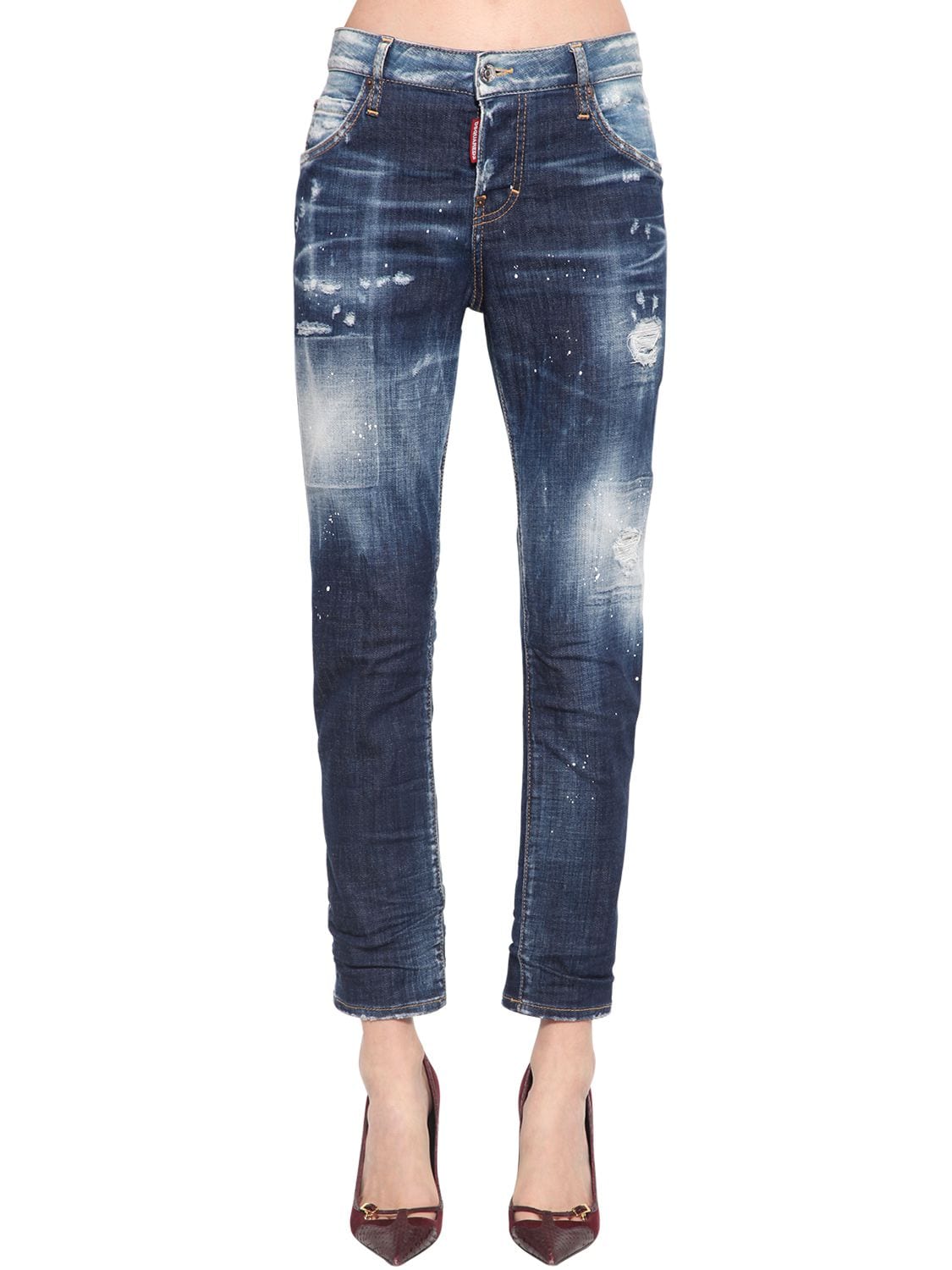 Dsquared2 Cool Girl Cotton Denim Pants In Blue