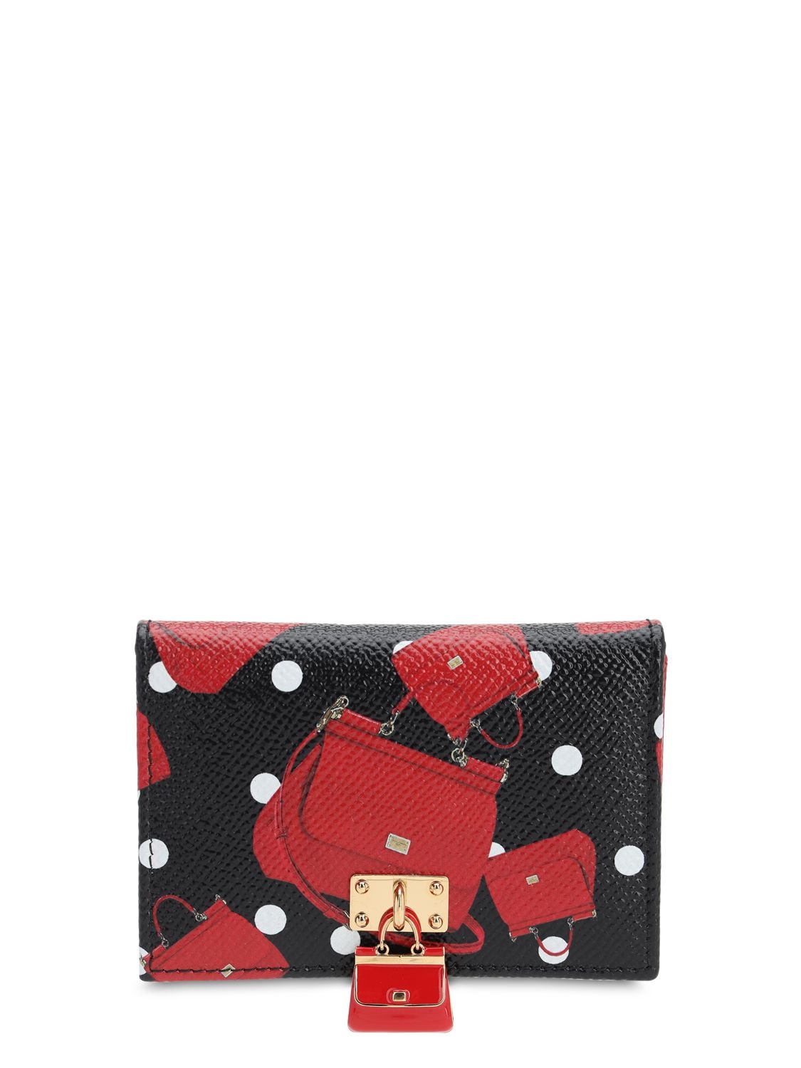 Dolce & Gabbana Crazy For Sicily Leather Card Holder In Multicolor
