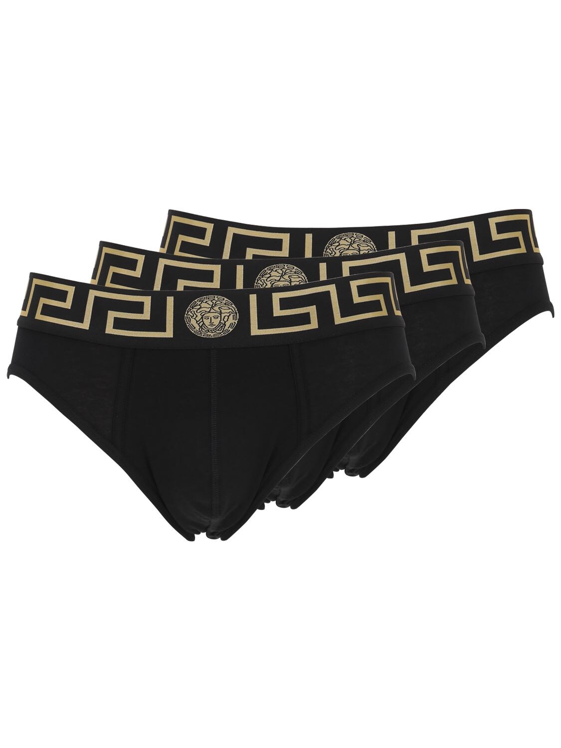 Versace Underwear - Pack of 3 stretch cotton briefs - Black | Luisaviaroma