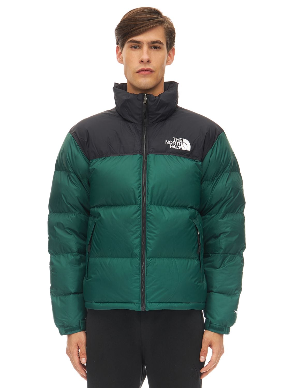 forest green north face jacket