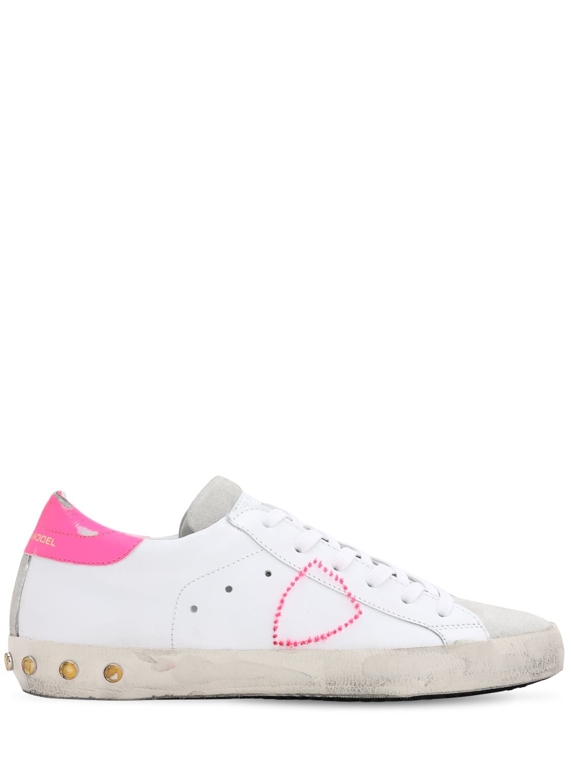 PHILIPPE MODEL PARIS VEAU STUDS LEATHER SNEAKERS,70I0DK002-VKYWMQ2