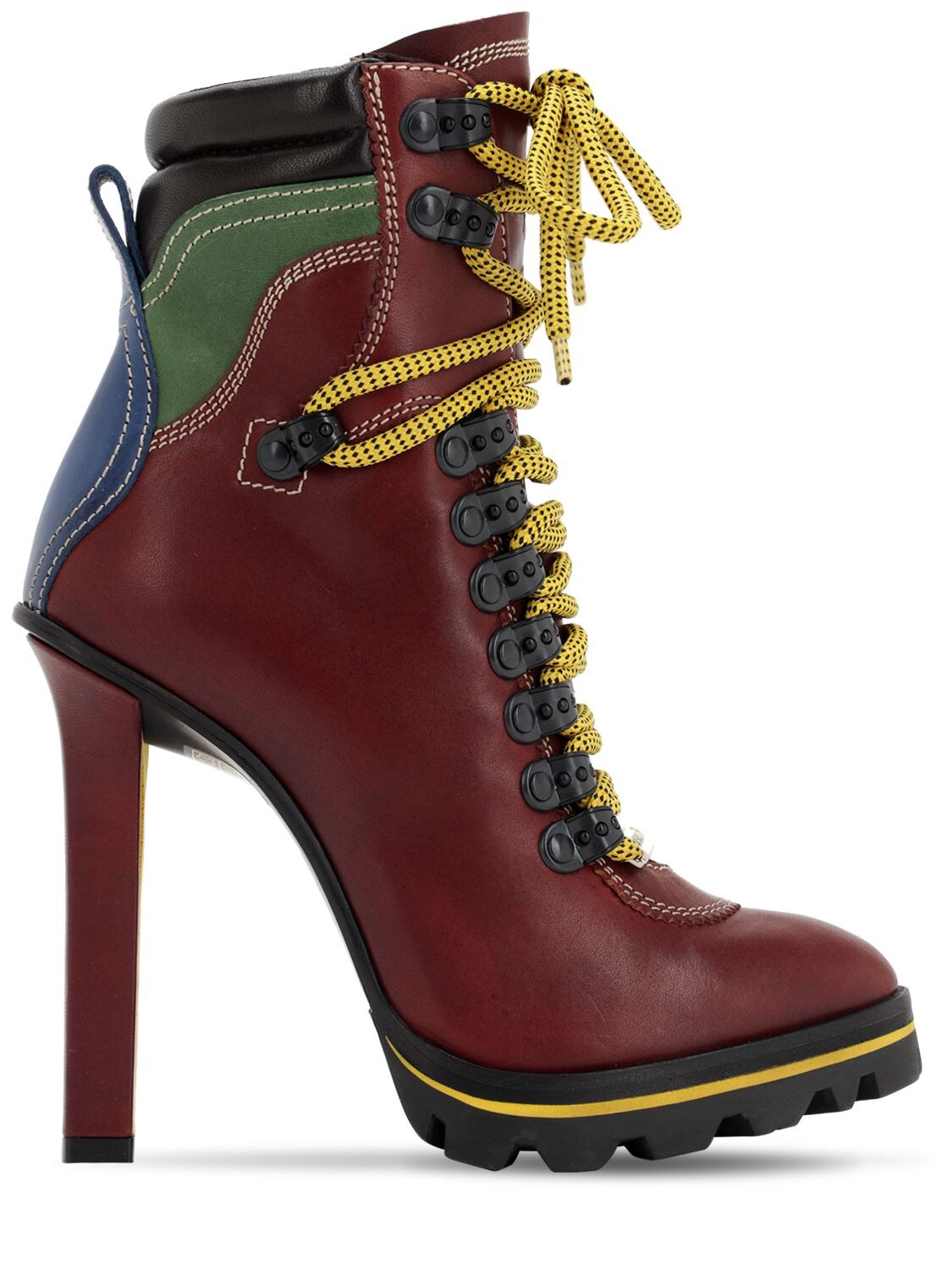 Dsquared2 120mm Yukon Leather Ankle Boots In Bordeaux